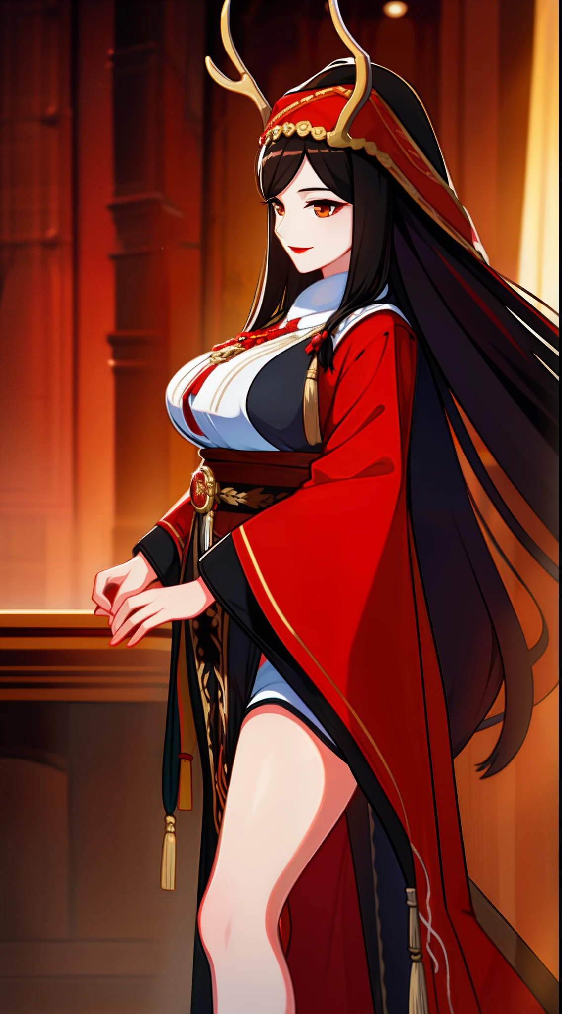 ancient China　Sexy princess with long black hair　　blush　　Forced to have sex with the old emperor　Wearing a super shiny red long sleeve raincoat and Chinese clothes, he is forced to have his penis thrust into his crotch on the futon.　Virginity loss crisis　