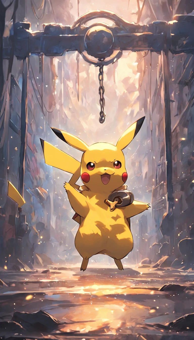Young Pikachu hangs a pacifier
