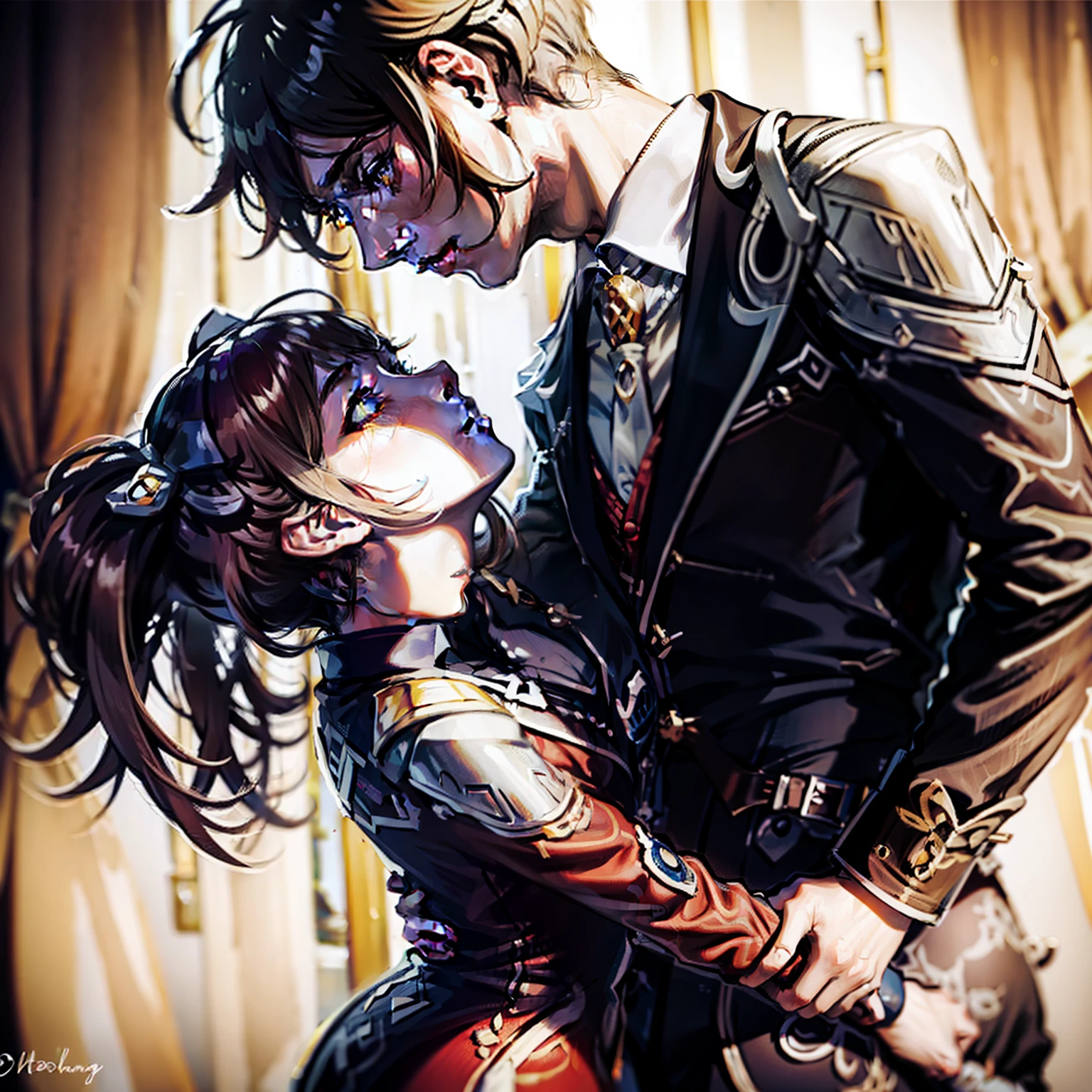 a young man and a woman，Desire for sex，Intimate action
