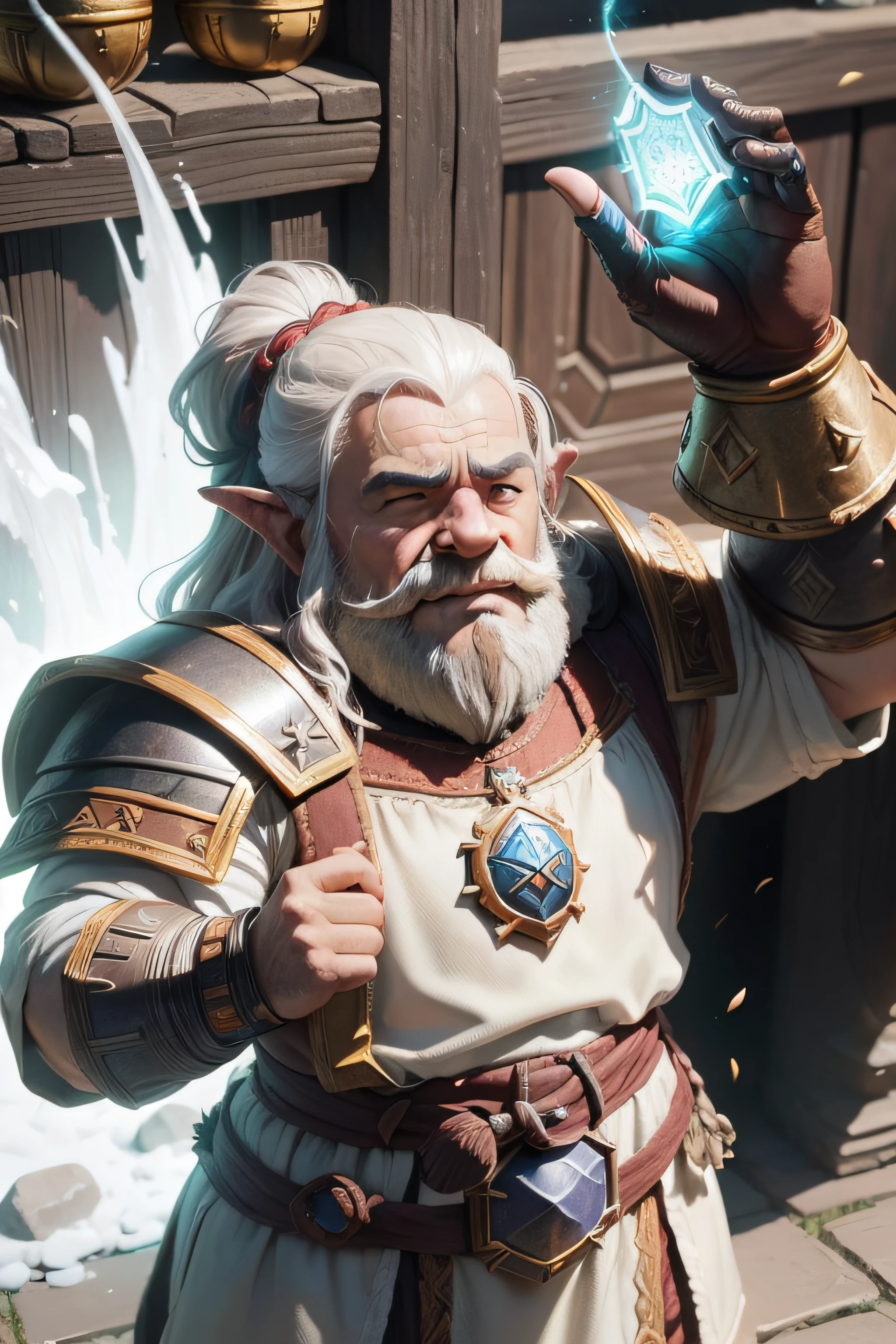 ((Dwarf armoured cleric:1.2)+(cabelos brancos:1.1)+(muito sagrado:1.1)+(Blessed background:1.1))+[realistic hand:1.2)+(Cinco dedos)+(ultra realistic:1.1)]