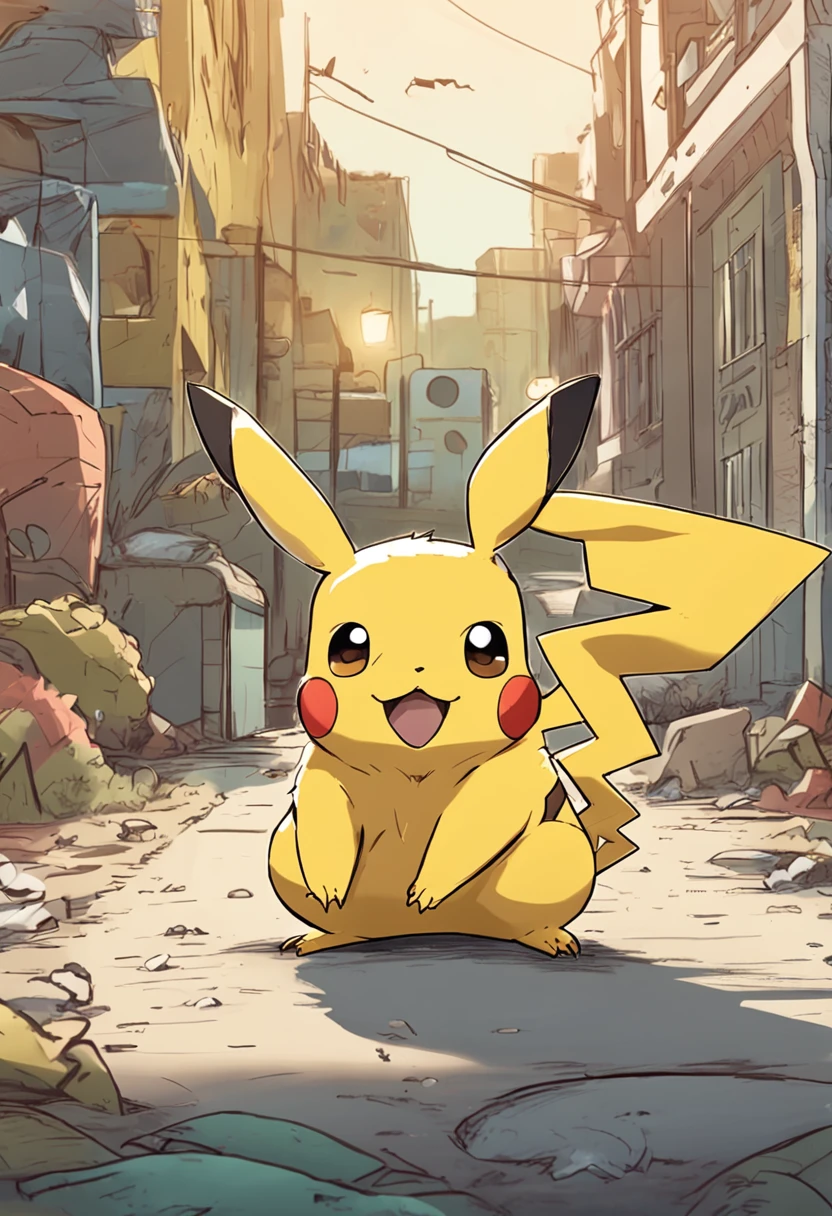 Juvenile Pikachu,Wear diapers,sat on the ground,A pacifier in his mouth,Cute eyes