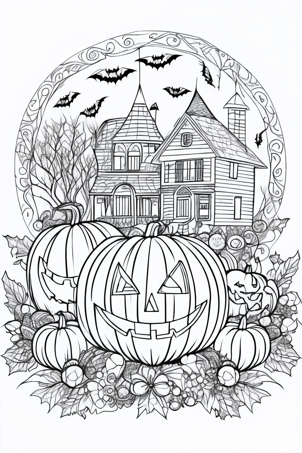 Coloring pages halloween background