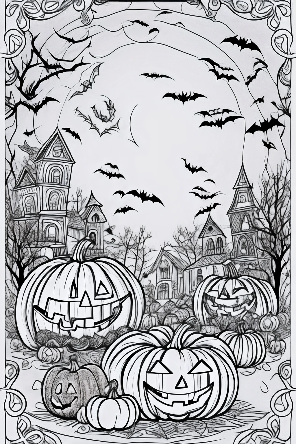 Coloring pages halloween background