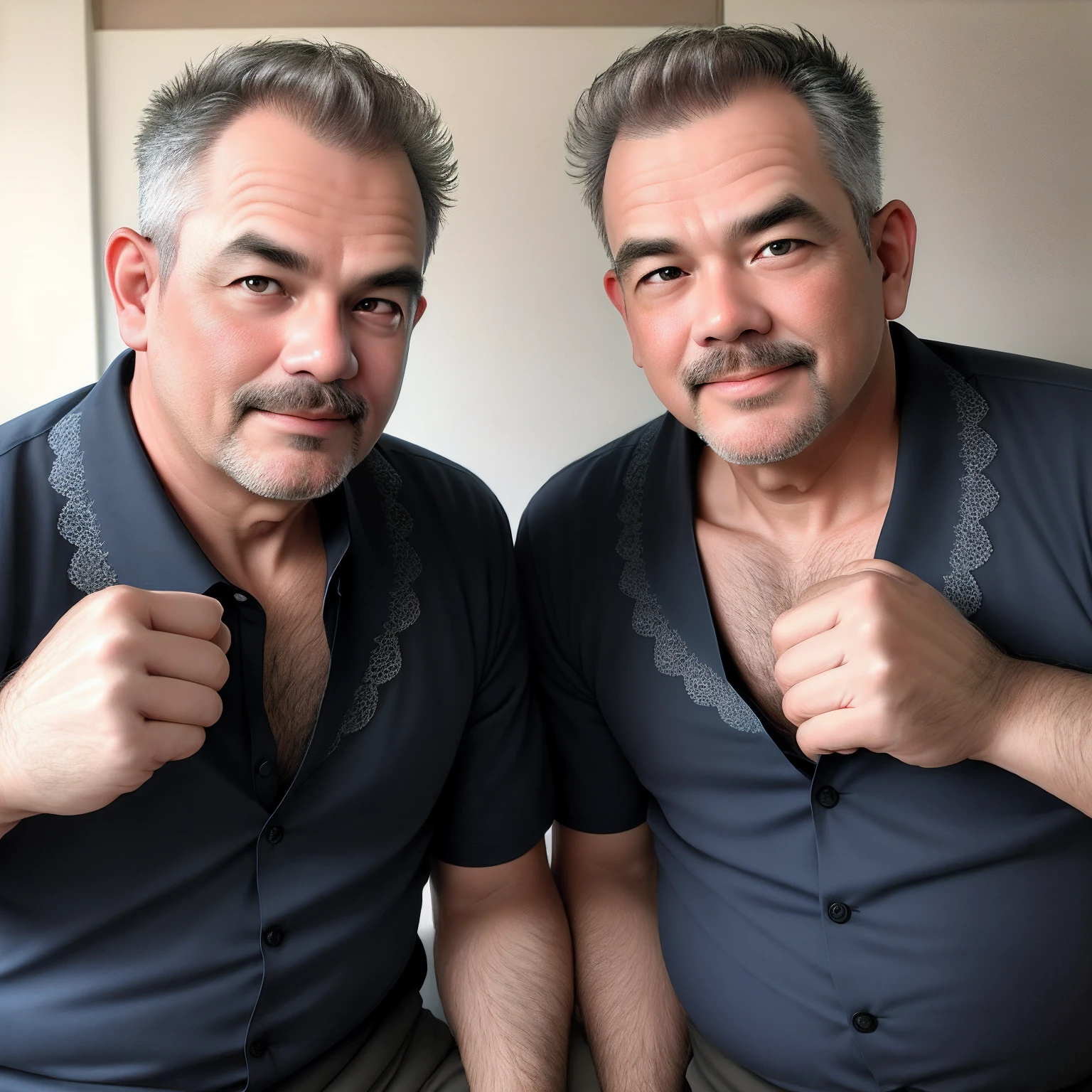Twin brothers,age 55,magister,onbed