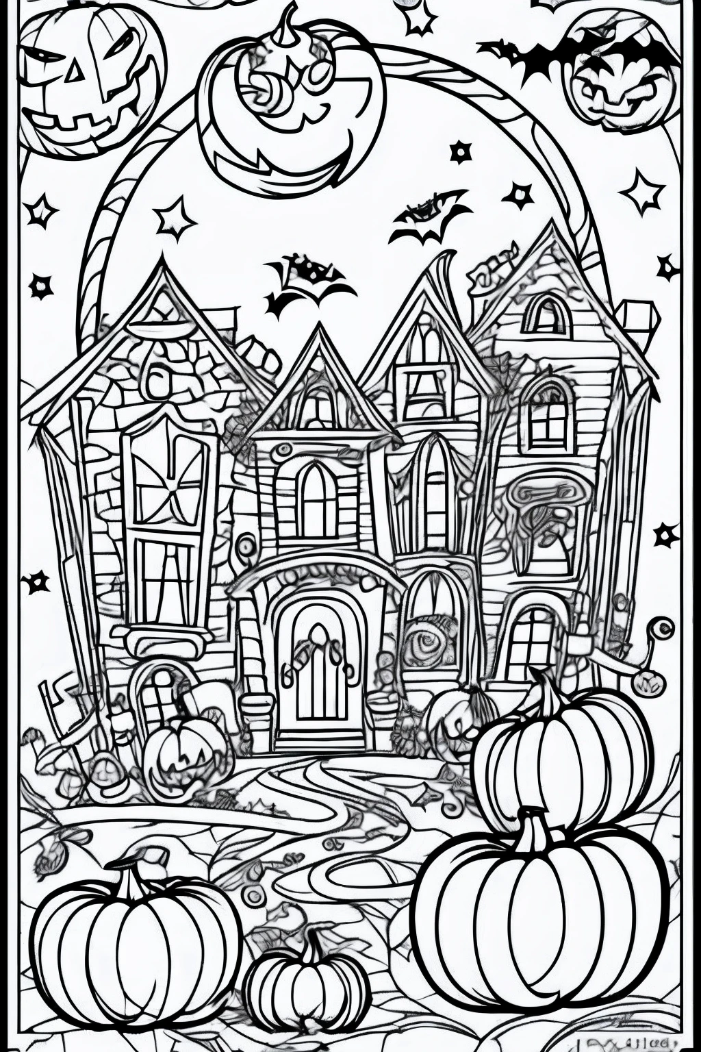 Coloring pages halloween background