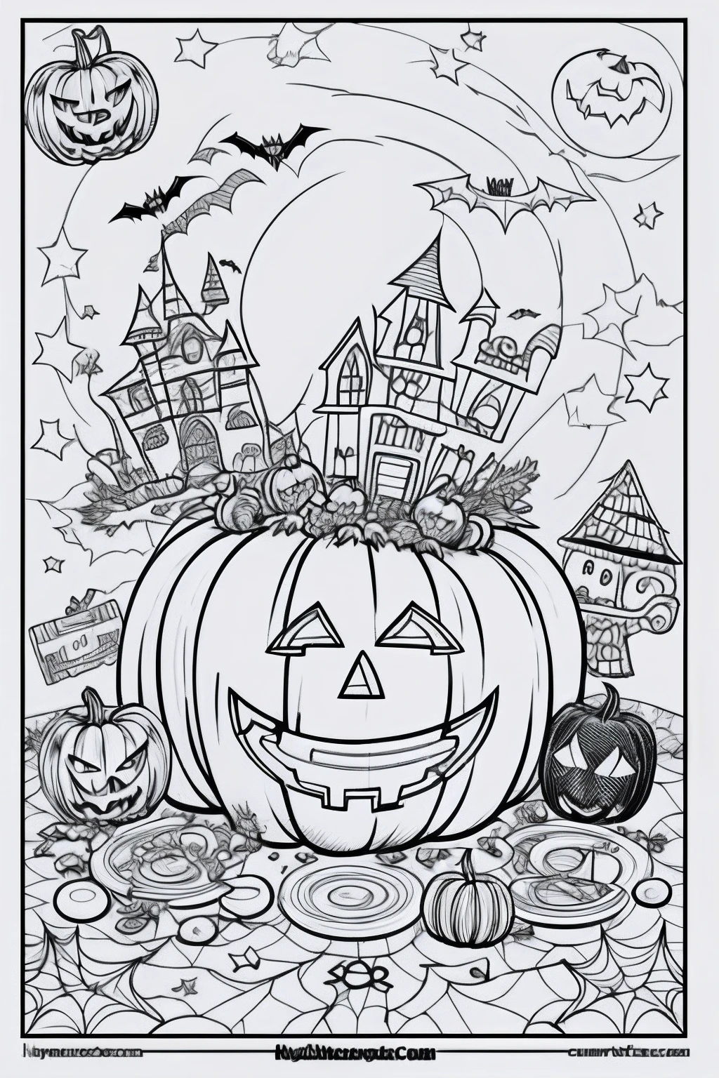 Coloring pages halloween background