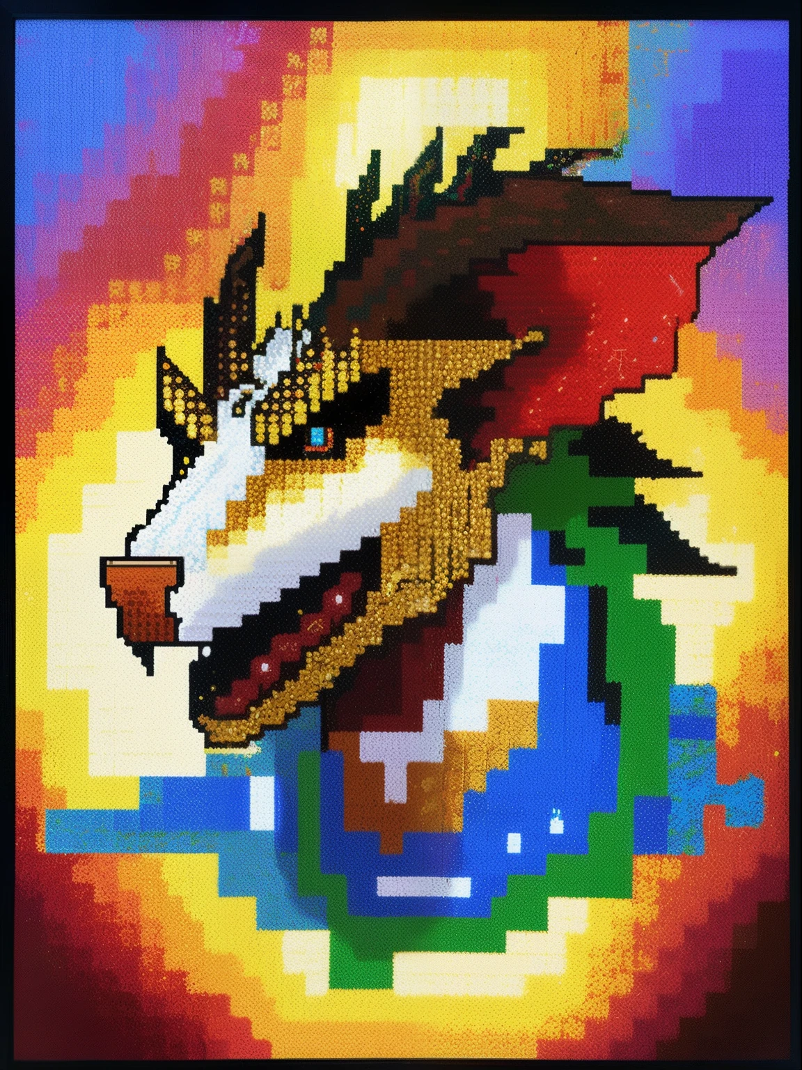 16-bit pixel art，Game characters，cavalier，Dragons，pixel game