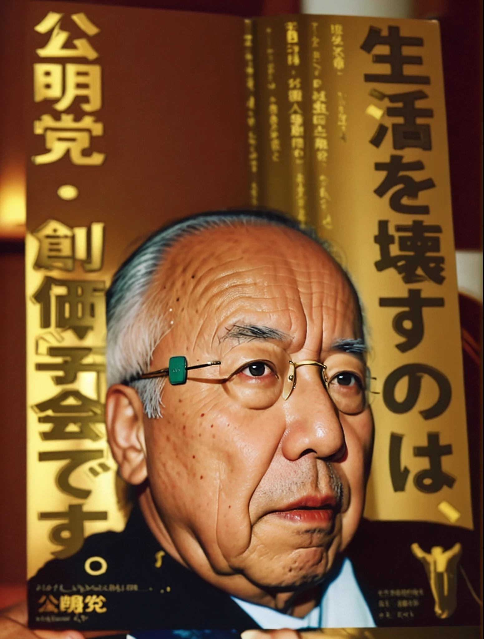 Close up photo of man holding book, Daisaku Ikeda、The text is clear、Tensei Keikai、Golden City Club