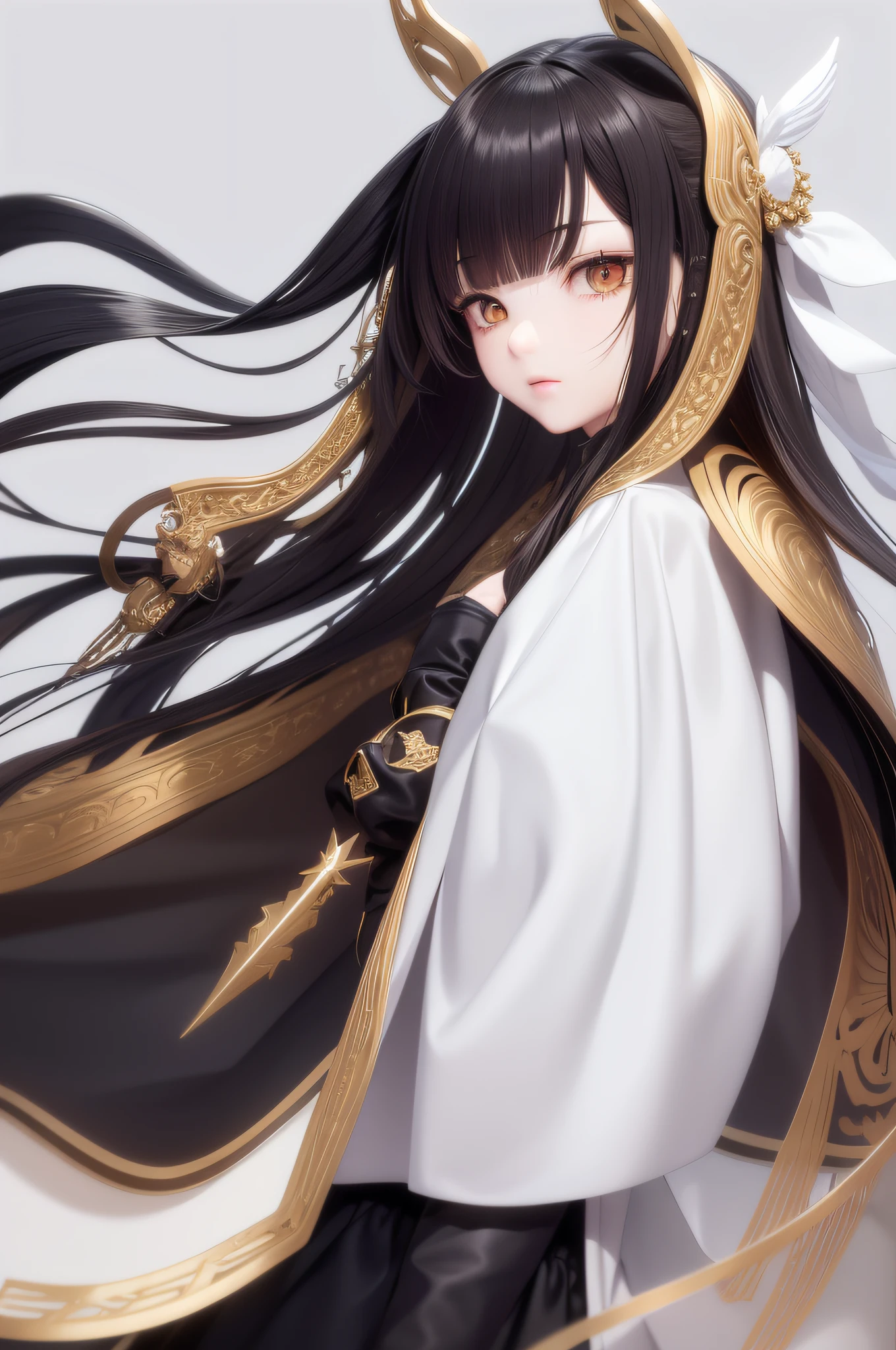 Need,tmasterpiece,whaite hair,Golden eyes,Manteau blanc,Look up,full bodyesbian+A half body,Hairline,Fair skin,SideBraid