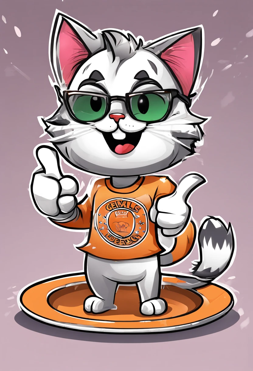 Cartoon cat holds a plate and gives a thumbs up, 1024x1024, football mascot, sports mascot, sports team mascot, ๐๐๐โบ๐๐๐, mascot illustrations, Cute cartoon character, high school mascot, 2995599206, 1614572159
