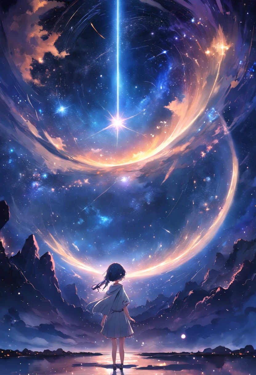 The entire galactic starry sky,Magnificent,Twinkling starlight,boundless,Fantastic sights。
