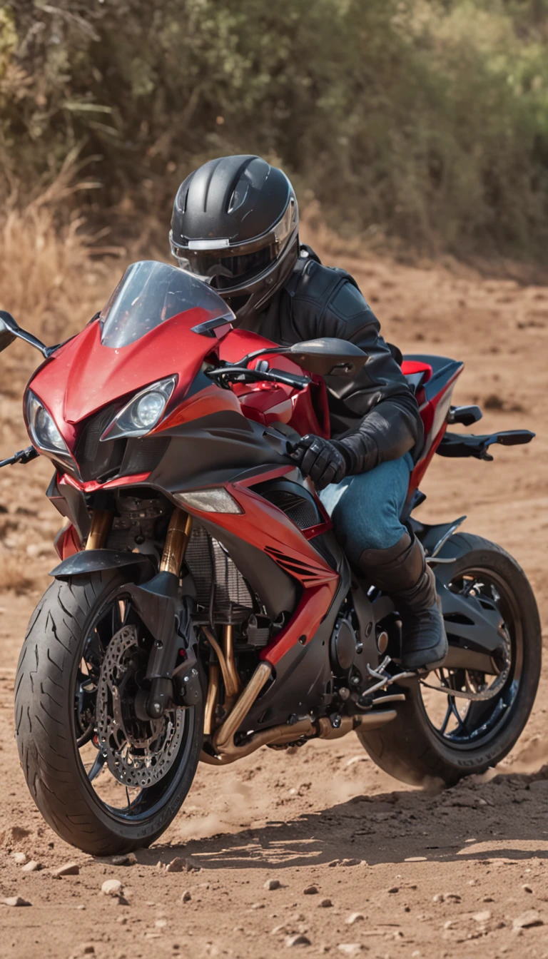 (linda e ousada, sedutora e atraente, olhos azuis, peitos pontudos, cabelos loiros longos e cacheados, corpo suado,  with football uniform underneath, short curto, me, bota, pernas grossas). (estrada deserta, estrada de terra, ela montada em uma moto kawasaki Ninja 400, sangue, smoke billowing, carros abandonados, jornais, objetos abandonados, bodies sprawled on the ground, estrada abandonada, apocalyptic scenery, cinematographic effect), (Melhor qualidade, obra prima, profundidade de campo, Full HD, 4K, riqueza de detalhes). Estilo retrato