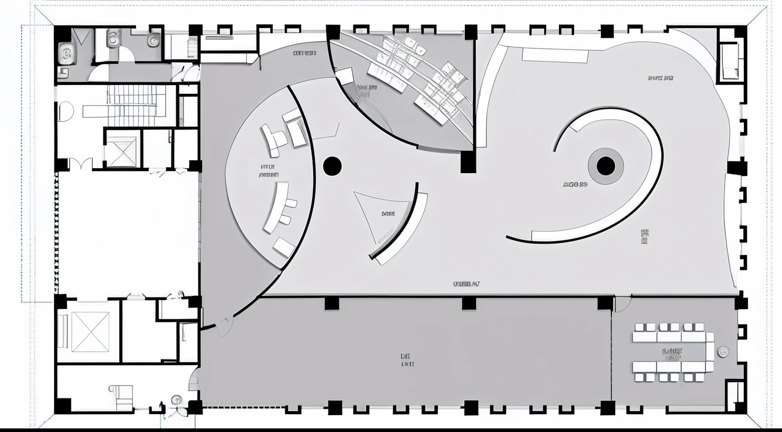 Floor plan of the building with a spiral staircase。, flat drawing, Floor plan, floor plan view, layout, overhead ground floor, plans, layout design, architectural plans, plan, top - view, Architectural plans, the ground, 🦑 designs, layout of map, architectural plans, conceptual drawing, 2 d overhead view, ground-level view