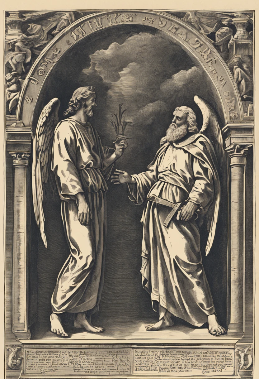 meeting of two angels with Lot, man of faith of the Old Testament of the Bible, fear of God and obedience to his commandments