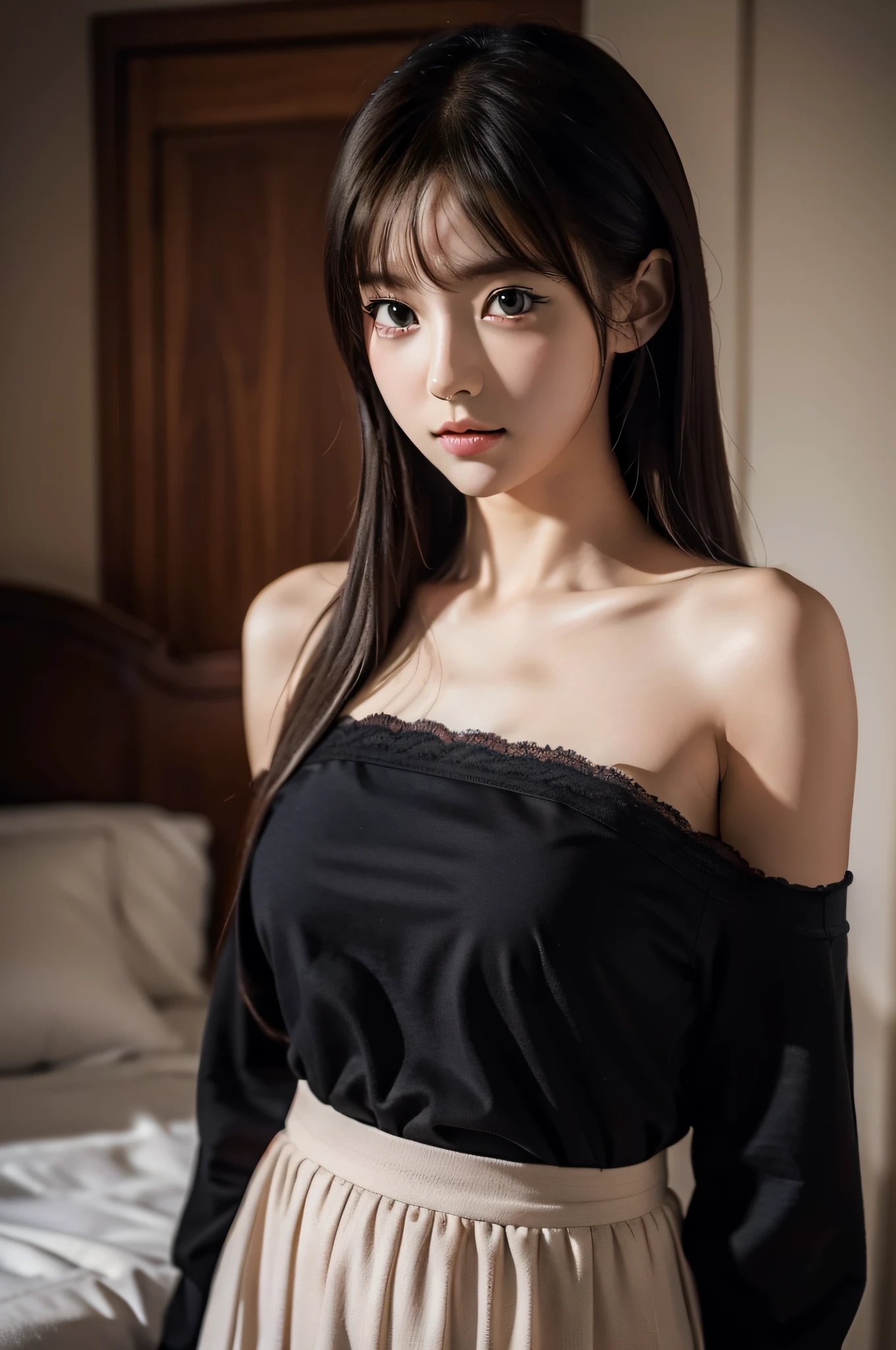 8K, Best Quality, Masterpiece: 1.2), Realistic, Ultra High Resolution, Intricate Details, 1 Girl, Beautiful Face, Pajamas, Upper Body, Standing, Wide Angle Lens, Surreal Schoolgirl, Surreal Schoolgirl, Realistic Anime 3 D Style,, Smooth Anime CG Art, 3 D Anime Realistic, Beautiful Anime High School Girls, Realistic Anime, Realistic Young Anime Girl (8K, Best Quality, Masterpiece: 1.2) Sakimichan HDRI, Pajamas, Lace, Shoulders, Bare shoulders