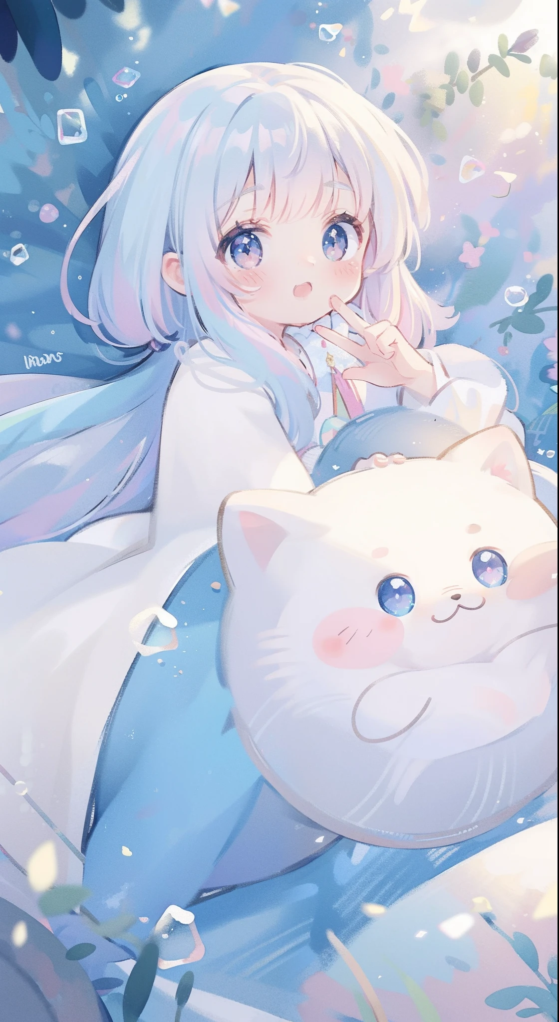 masterpiece, best quality, 8k resolution, sharp focus, intricate detail, beautiful girl, sparkling eyes, golden ratio face, otherworldly liquid, watercolor, pastel colors, bright colors, whimsical, colorful, sharp focus, high resolution, fine detail, fantasy ballgown, ((round eyes)), iridescent bubbles