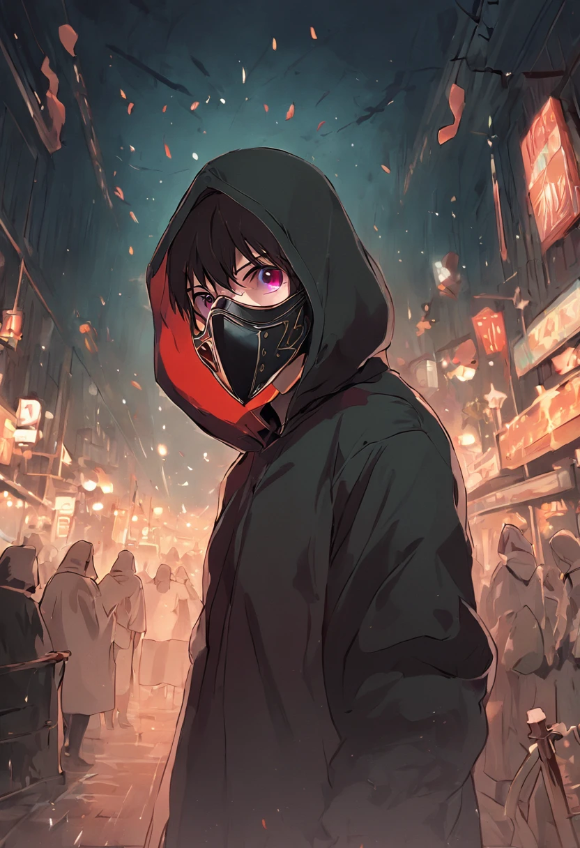 holding plague mask, 4K HD Illustration, boy, cartoon