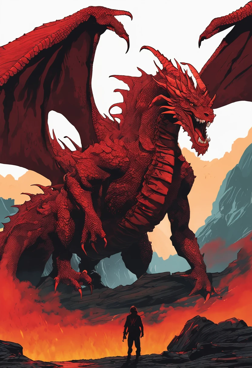 In the heart of a raging volcano, A magnificent vision unfolds. A majestic red dragon emerges from the burning depths, suas escamas cintilam com um calor intenso. The dragon's wings extend wide, projetando uma sombra sobre a lava derretida abaixo. Seus olhos, Brilhando como brasa, They exude a sense of power and wisdom. The intricate details of its scales and the sharpness of its claws are a testament to its strength and beauty. The flames that dance around your body create a mesmerizing display of light and color. This artwork captures the awe-inspiring presence of a red dragon in the middle of a volcanic eruption, uma verdadeira obra-prima que combina os elementos do mito e da natureza. --ar 1:1--V 5.1