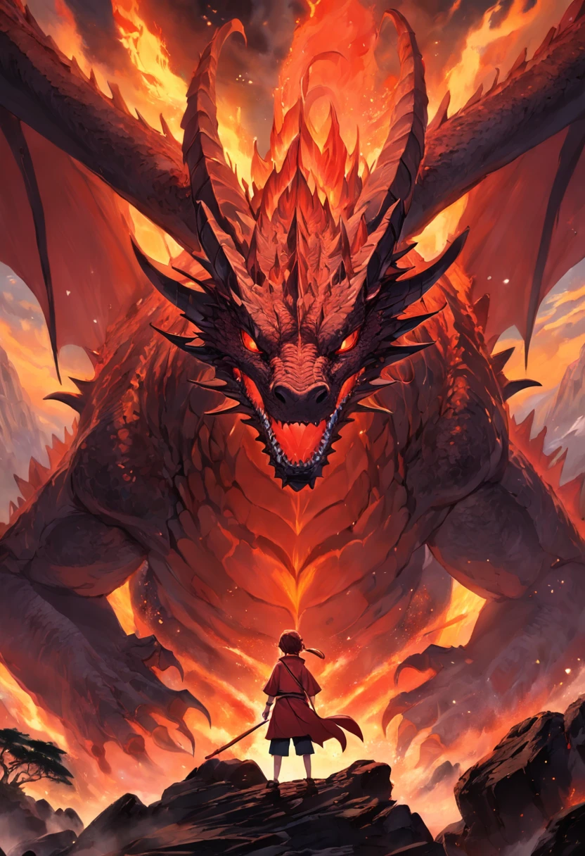 In the heart of a raging volcano, A magnificent vision unfolds. A majestic red dragon emerges from the burning depths, suas escamas cintilam com um calor intenso. The dragon's wings extend wide, projetando uma sombra sobre a lava derretida abaixo. Seus olhos, Brilhando como brasa, They exude a sense of power and wisdom. The intricate details of its scales and the sharpness of its claws are a testament to its strength and beauty. The flames that dance around your body create a mesmerizing display of light and color. This artwork captures the awe-inspiring presence of a red dragon in the middle of a volcanic eruption, uma verdadeira obra-prima que combina os elementos do mito e da natureza. --ar 1:1--V 5.1