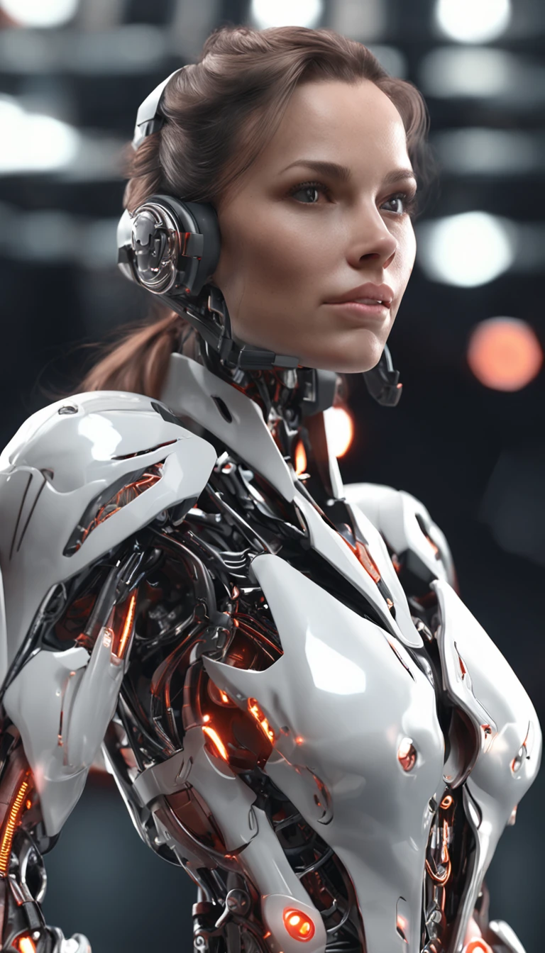 professional 3d render:1.3) af (Realistic:1.3) most beautiful artwork photo in the world,Features soft and shiny cyber robot girl, ((robotic body structure, half robot, in the style of precisionism influence, dark silver and light red, photorealistic eye, baroque fusion, dynamic pose, furturism, Majestic cluttered environment)), full body 8k unity render, action shot, skin pore, Detailed, Detailed face, (vibrant, photograph realistic, Realistic, Dramatic, Dark, Sharp focus, 8K), (Intricate:1.4), decadent, (Highly detailed:1.4), Digital painting, rendering by octane, art stations, concept-art, smooth, Sharp focus, illustration, Art germ, (loish:0.23), wlop ilya kuvshinov, and greg rutkowski and alphonse mucha gracias, (Global illumination, Studio light, volumettic light), heavy rain, particles floating, lotr, fantasy, elf, full bodyesbian, ((Dark and ancient city background:1.3)),CGSesociety,art stations