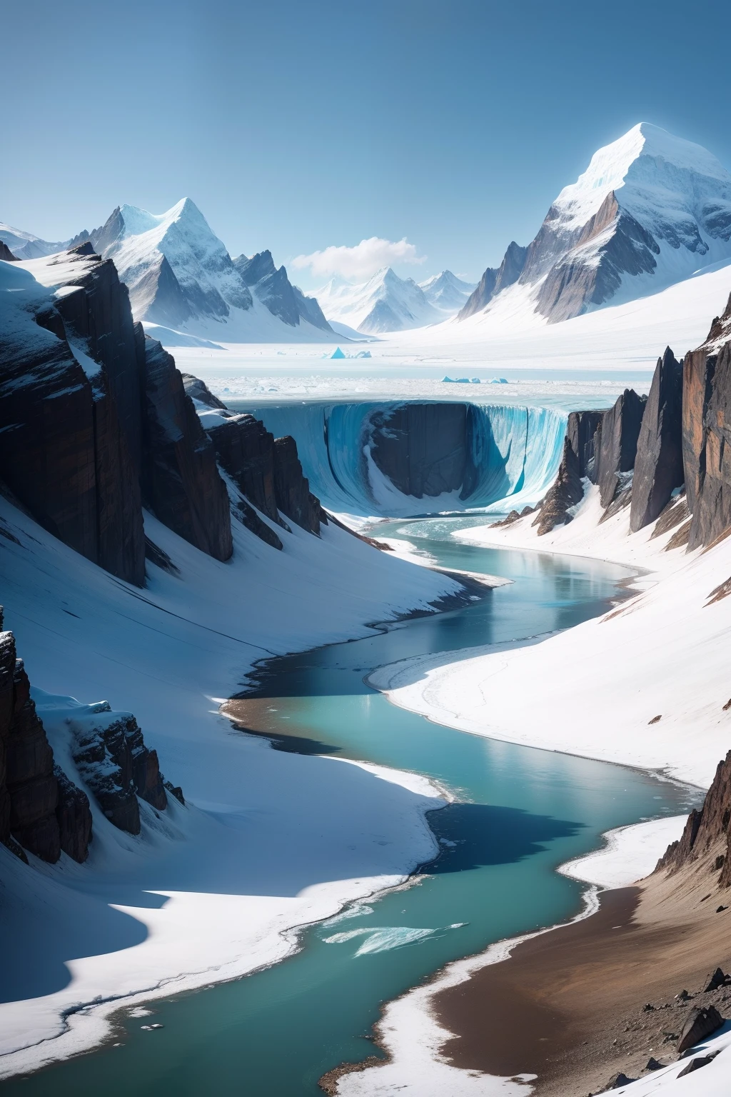 Endless,glacier,waterface,Scenery