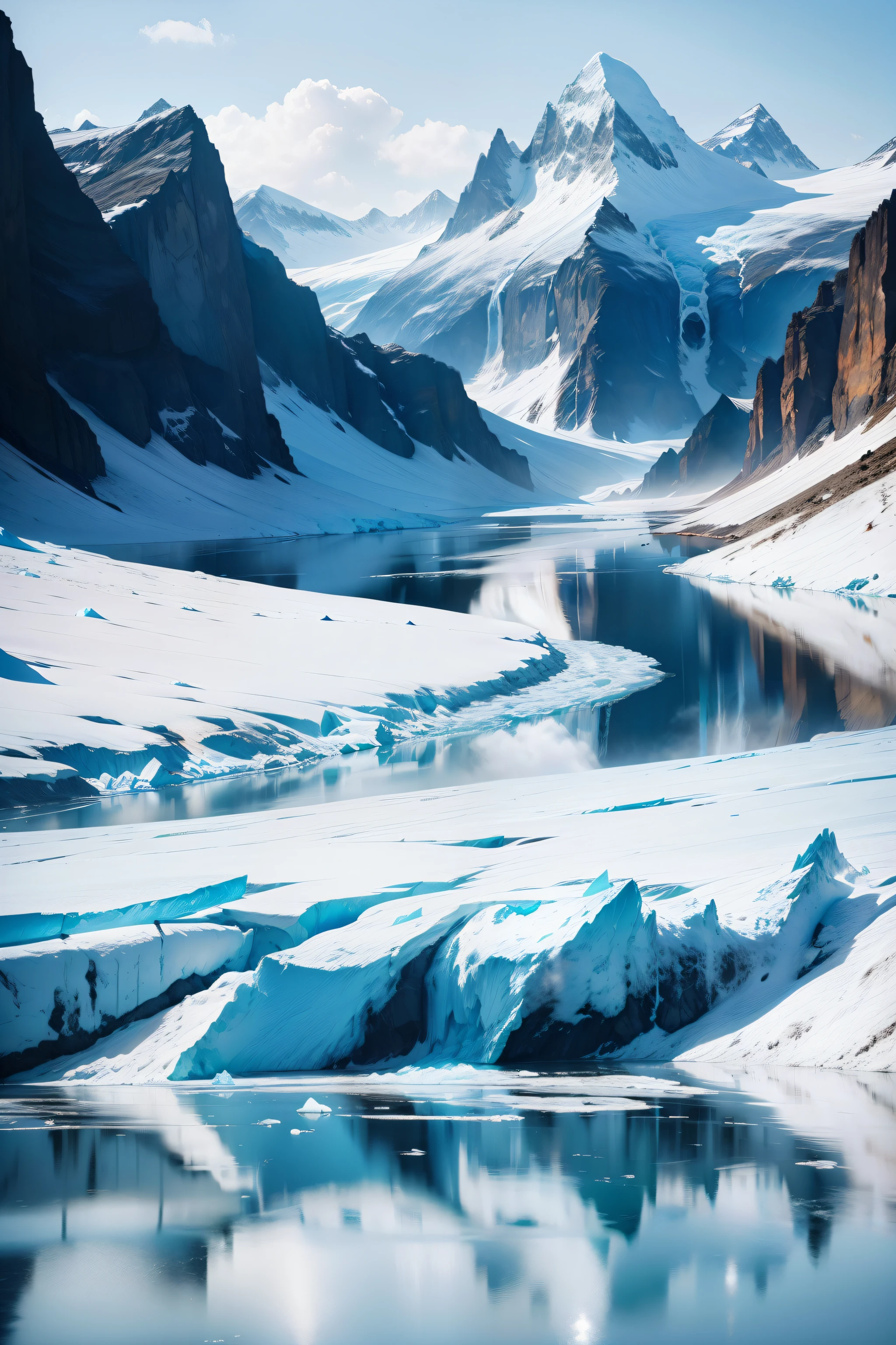 Endless，glacier，waterface，Scenery