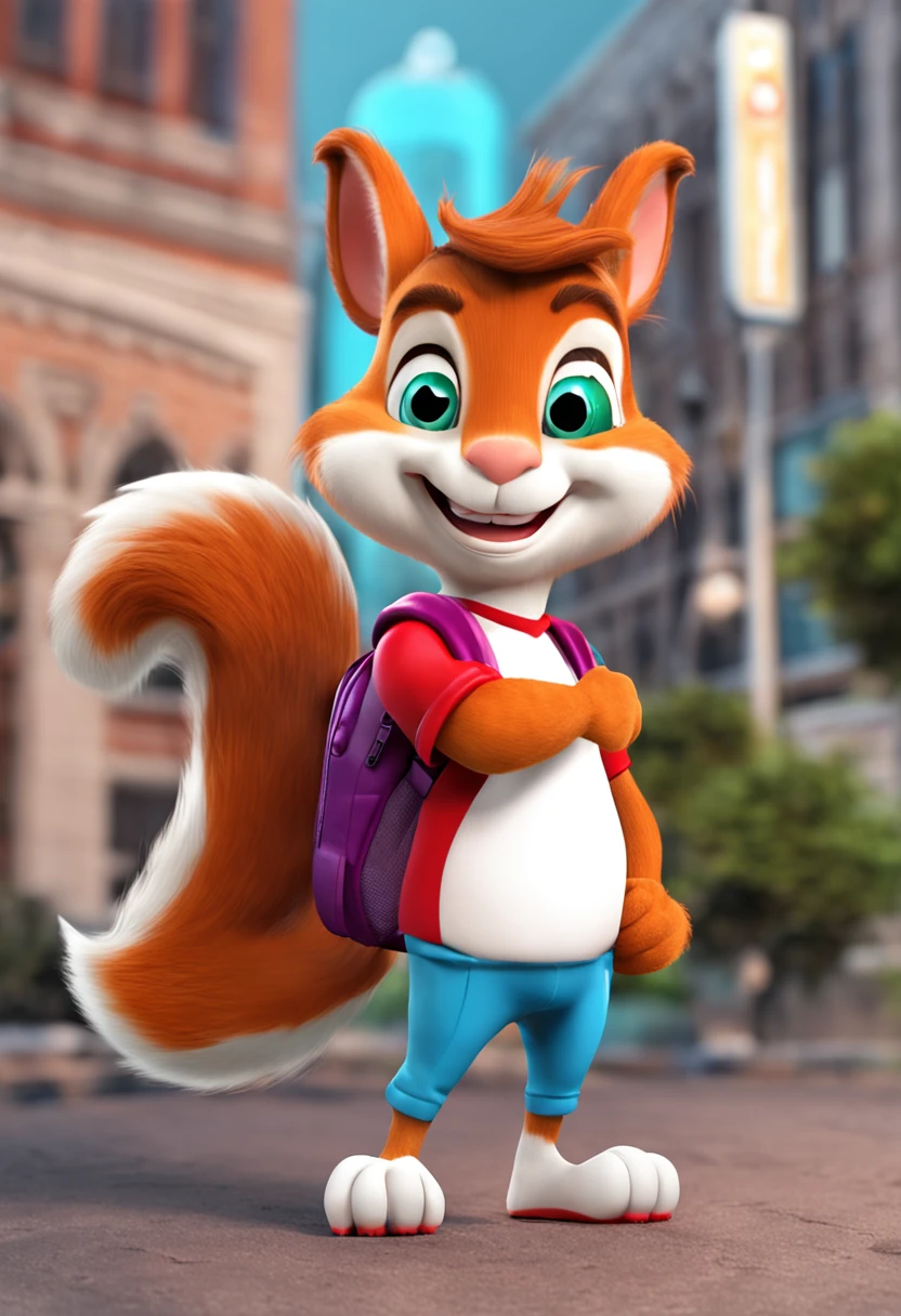 Cartoon squirrel holding board thumbs up, 1024x1024, com mascot, mascot illustrations, Cute cartoon character, high school mascot,Wear clothes,white backgrounid