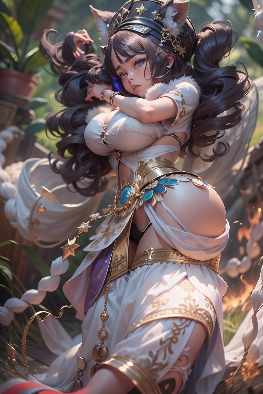 (Magic rings:1.4),Super rich detail,(stereoscopic perspective:1.4),Works of masters,super-fine,4K分辨率,high qulity,电影灯光,High picture detail,Detailed pubic hair,Epic shooting,Clearly focused hair,Detailed hair depiction,acurate