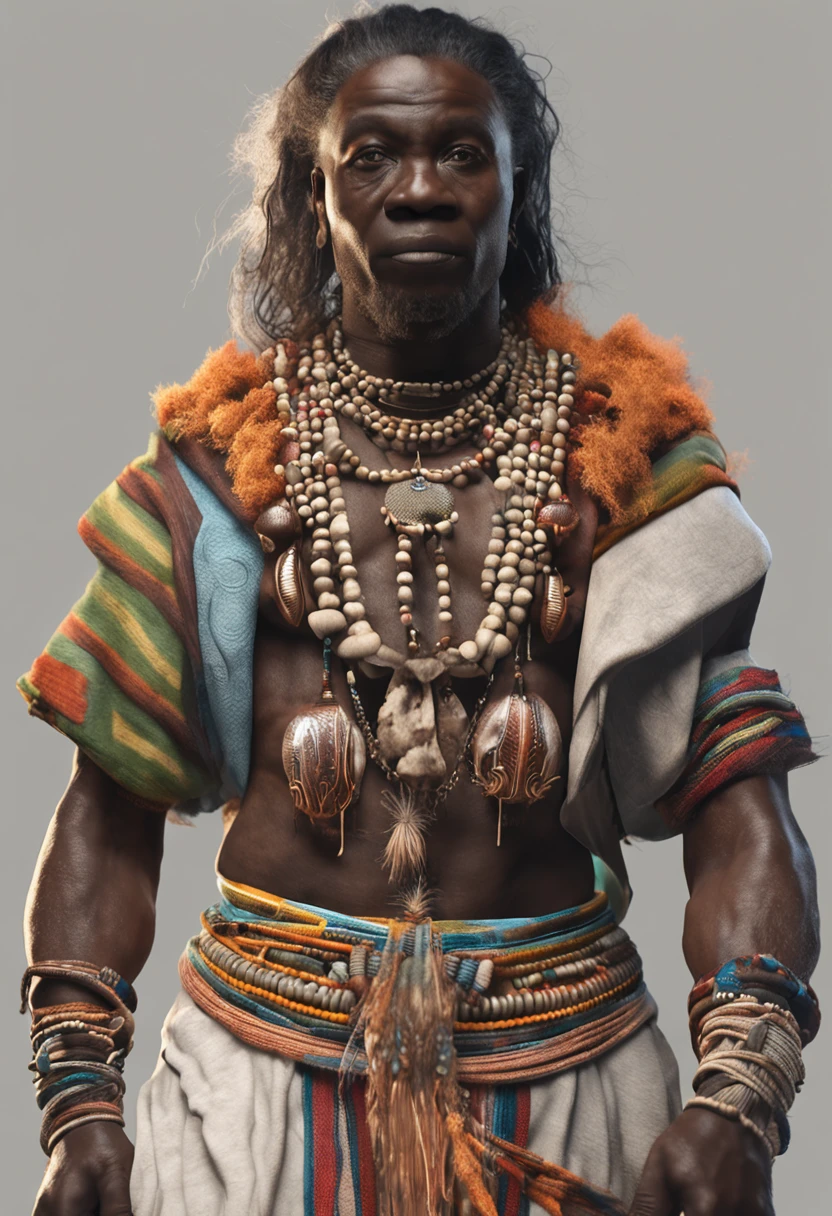 (Professional 3D rendering:1.3) de (Realistic:1.3) Foto de arte mais bonito do mundo，Hope, The African Orisha, O PAI DE TODOS,roupas BRANCAS,Orixá FATHER OF ALL ,cores BRANCAS, vestindo um ade detalhado e intrincado, wry look, cosmic god,impressionismo,Afrofuturista, close rosto, 8k unidade render, poros da pele, very dark lighting, sombreamento pesado, circunstanciado, rosto detalhado, (Vibrando, fotografia realista, Realistic, Dramatic, Escuro, foco nítido, 8k), (Roupas africanas de tribos :1.4), ((((use tecidos)))), (intrincado:1.4), decadente, (altamente detalhado:1.4), Pintura digital, rendering by octane, art stations, conceito-arte, liso, foco nítido, germe da arte, (Loish:0.23), Wlop Ilya Kuvshinov, e greg rutkowski e alphonse mucha gracias, (global ilumination, studiolight, light volumetric), chuva forte, floating particles, OLHAR SERENO, close-up rosto, ((Fundo escuro noite estrelada:1.3)),CGSesociedade,art stations