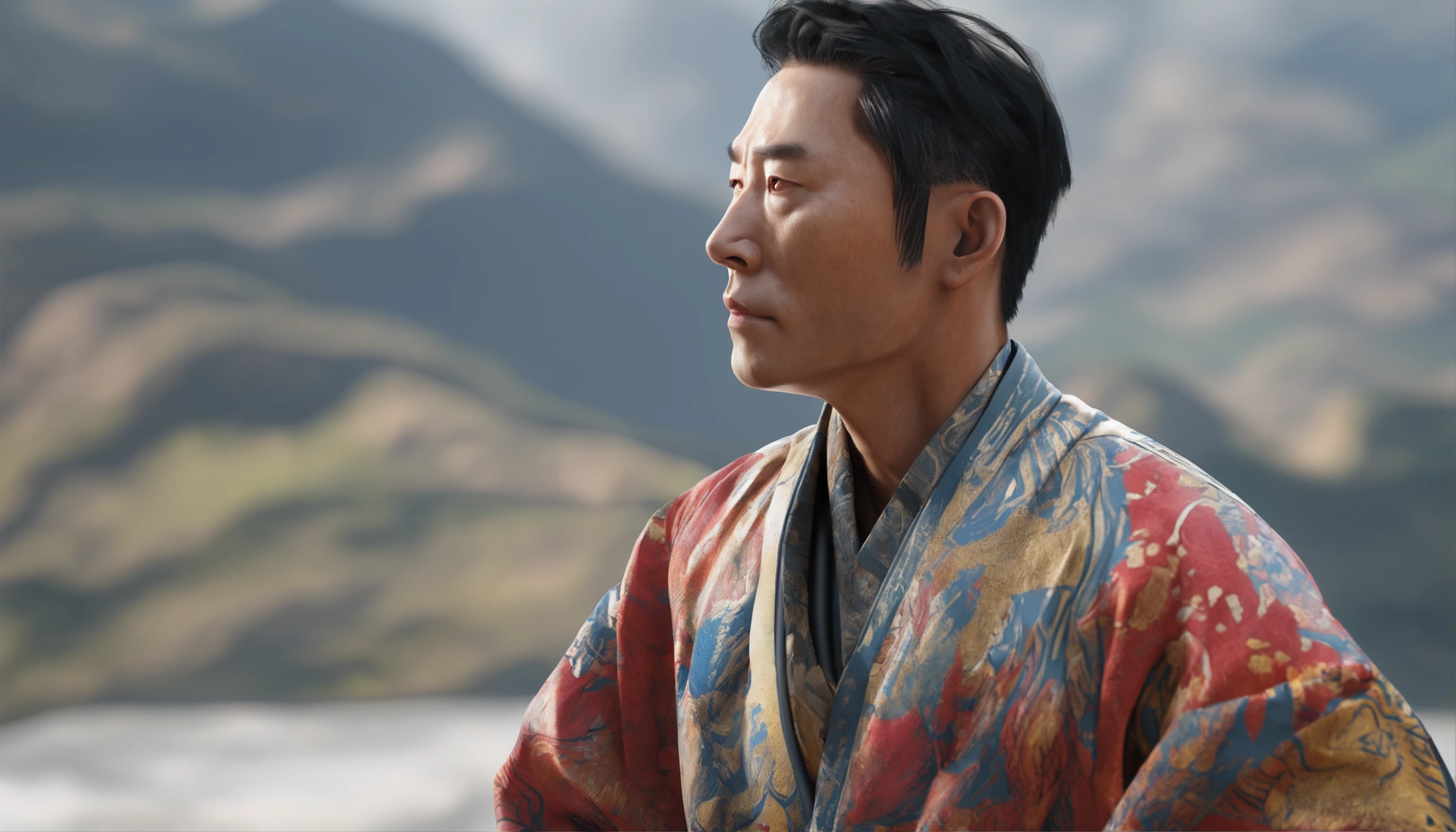 A masterpiece of detail and dynamics, Highly detailed realistic man,asian man,二重まぶた, At the top of the mountains, ultra-realistic realism, Wear highly detailed Pop Art style clothing,, Arm details, mano, The fingers are very clear, nase, The eye, cparted lips, haar, gradients, White text, Simple minimum. f/4, 16:9, Ultra HD 5S, sport, neoprene, behance contest winner, near-perfect, 《unsplash》Portrait in , Stylized digital art, lisses, hyper HD, Simple minimum, Stylized digital art, lisses, hyper HD, 12K, Motor Unreal 5, super sharp focus, An intricate masterpiece of art, Ominous, highly detailed, vibration