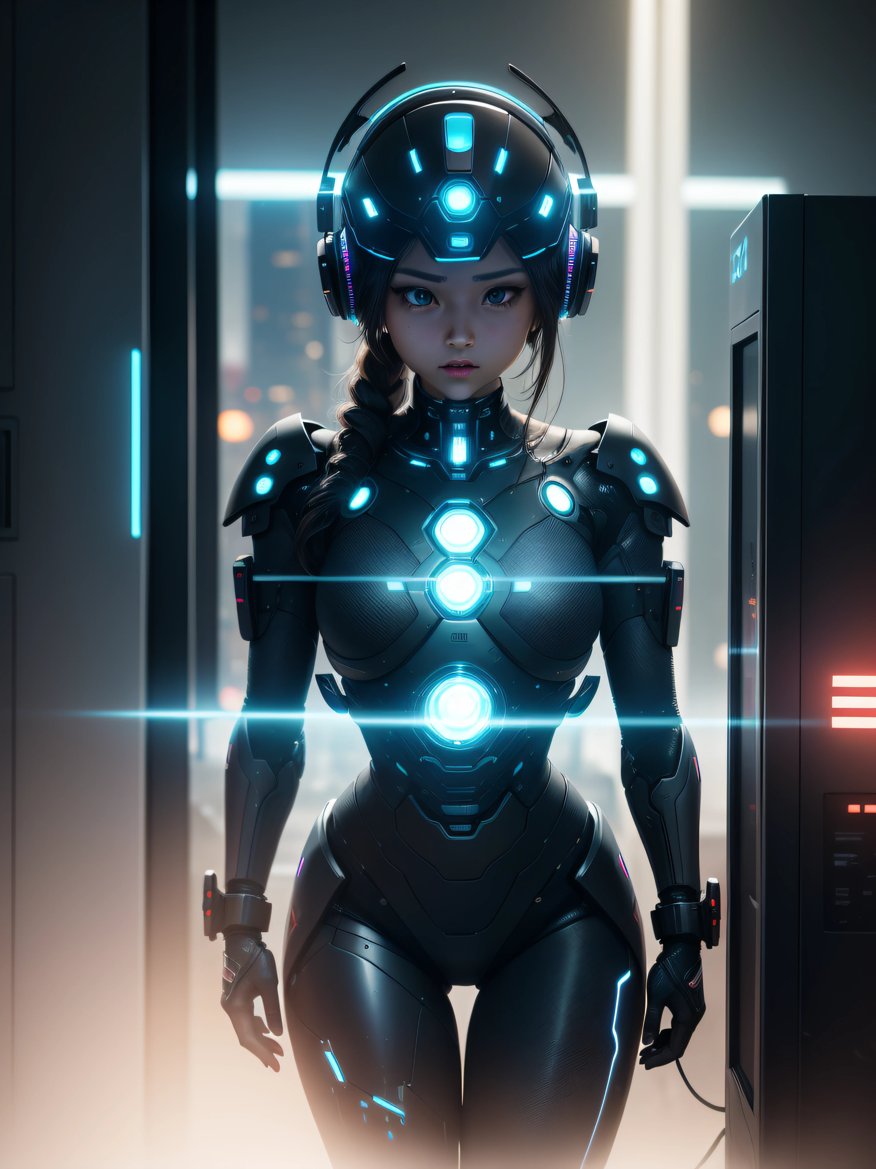 The Future of Artificial Intelligence, city future, Describe a futuristic scenario where artificial intelligence has progressed to the point where computers possess the ability to think, learn, and even surpass human capabilities in certain tasks. 8k, reallity, detaily, neon light