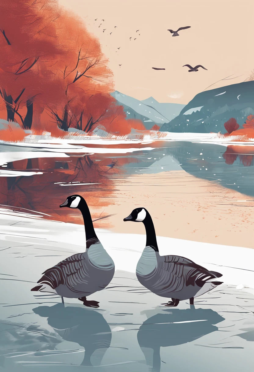5 geese,Goose sledding
