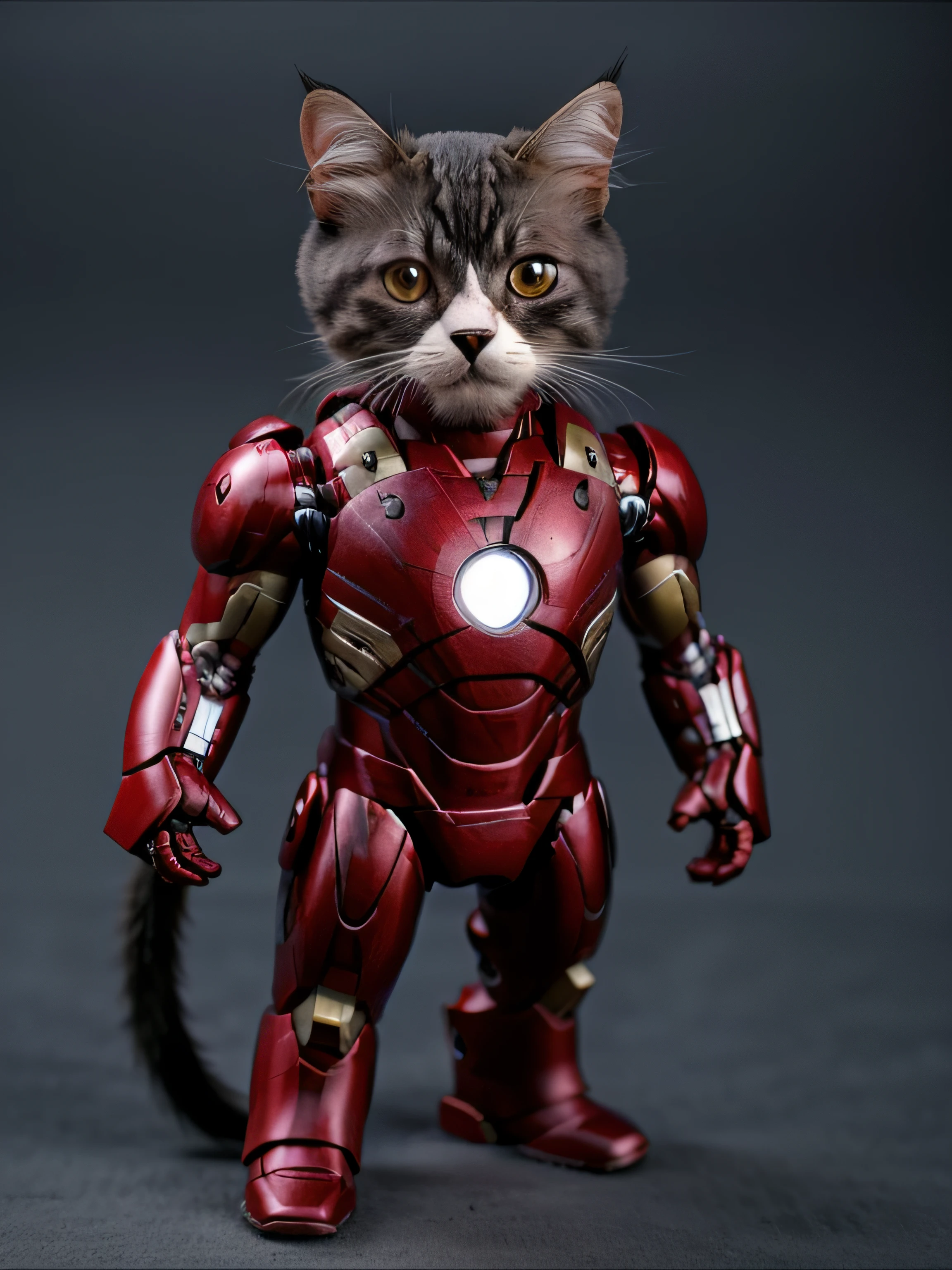 cat, cute, small character, ironman