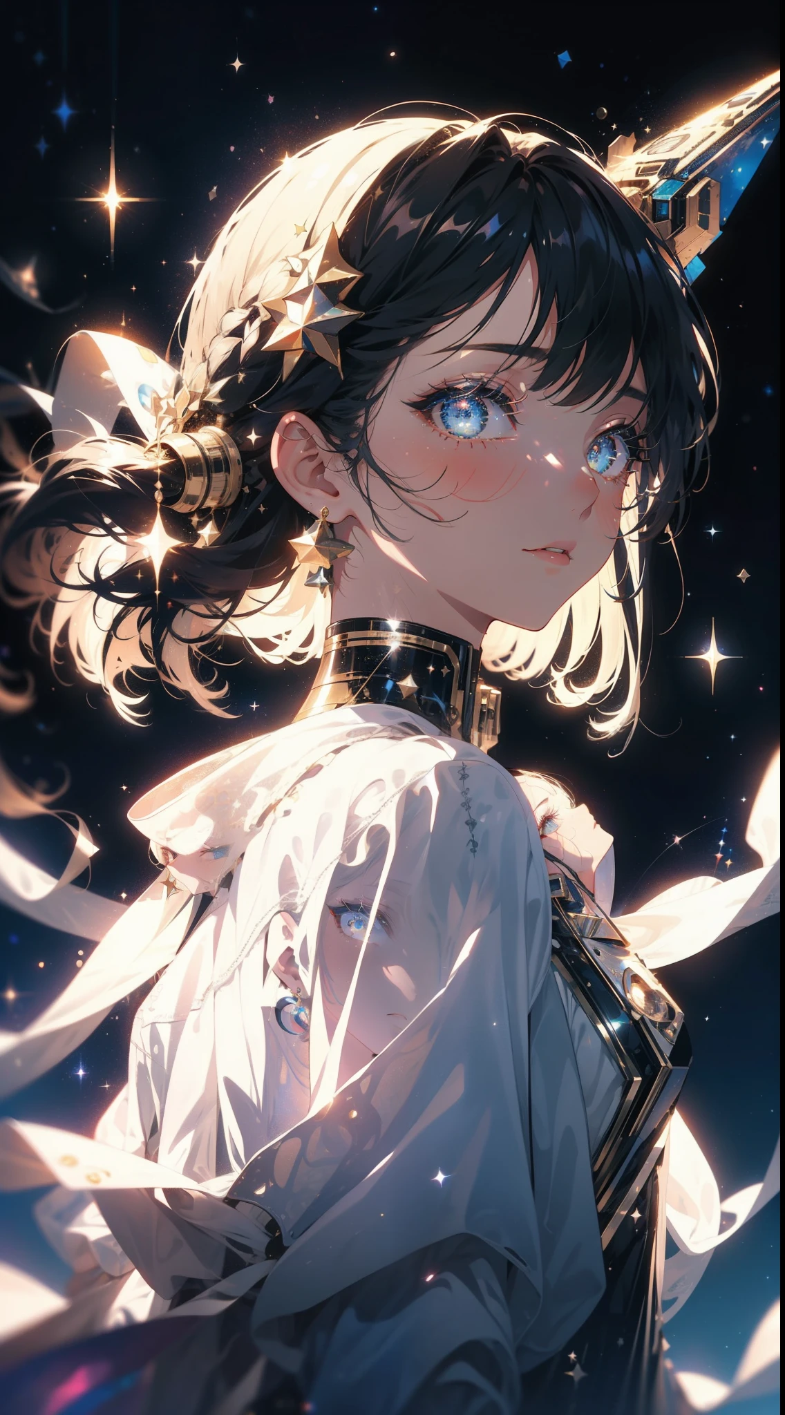 space girl,space suit, space, masterpiece, best quality, technological, high tech, intricate, detailed, absurdes, 1girl, cute, perfect face, space, window, gorgeous, star dust,cosmic, wallpaper, cinematic,compsition, colorful, perfect eyes, sensual,magic, dimensions, stardust, futuristic, backlighting, epic, fantasy