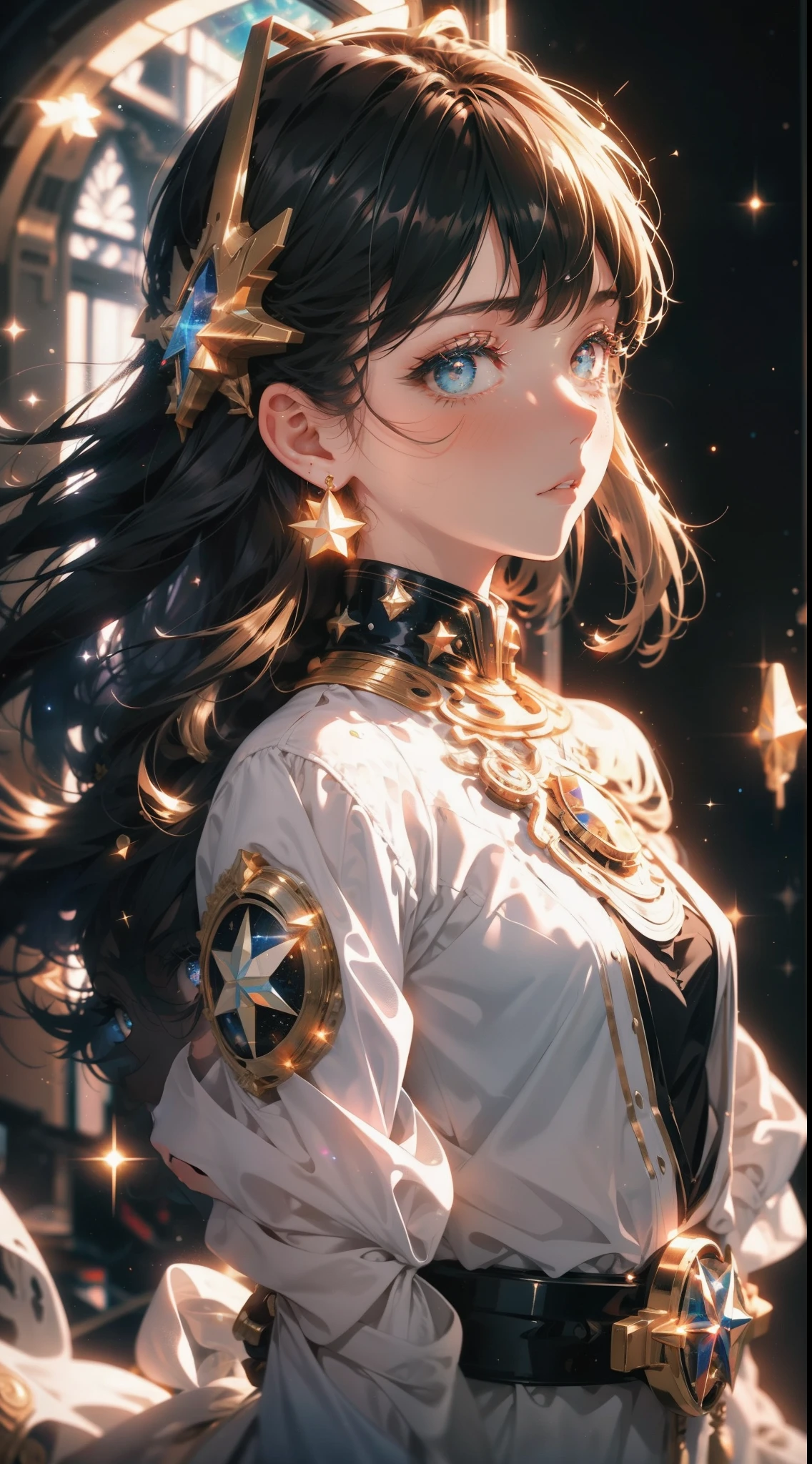 space girl,space suit, space, masterpiece, best quality, technological, high tech, intricate, detailed, absurdes, 1girl, cute, perfect face, space, window, gorgeous, star dust,cosmic, wallpaper, cinematic,compsition, colorful, perfect eyes, sensual,magic, dimensions, stardust, futuristic, backlighting, epic, fantasy, digital art, anime style
