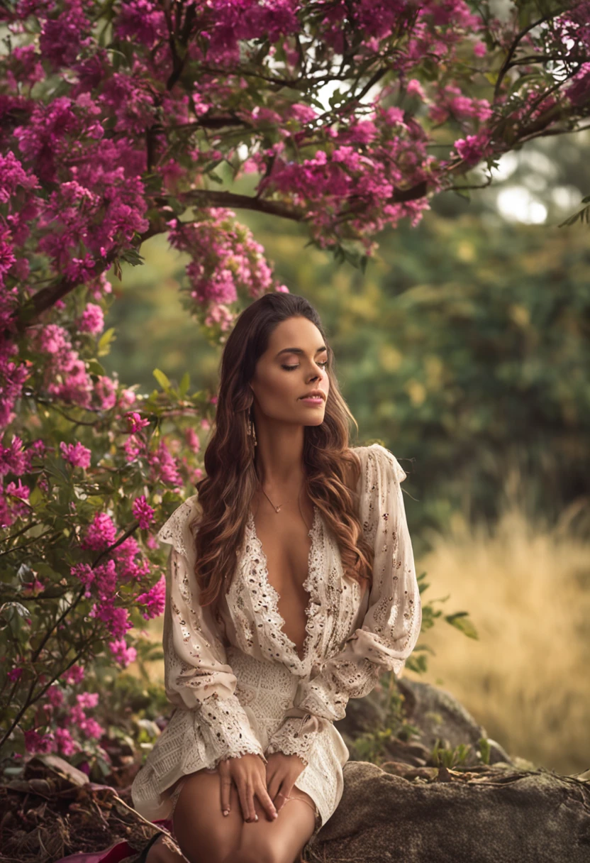 Modelo feminina europeia e americana vestindo este "usando roupas sensuais"