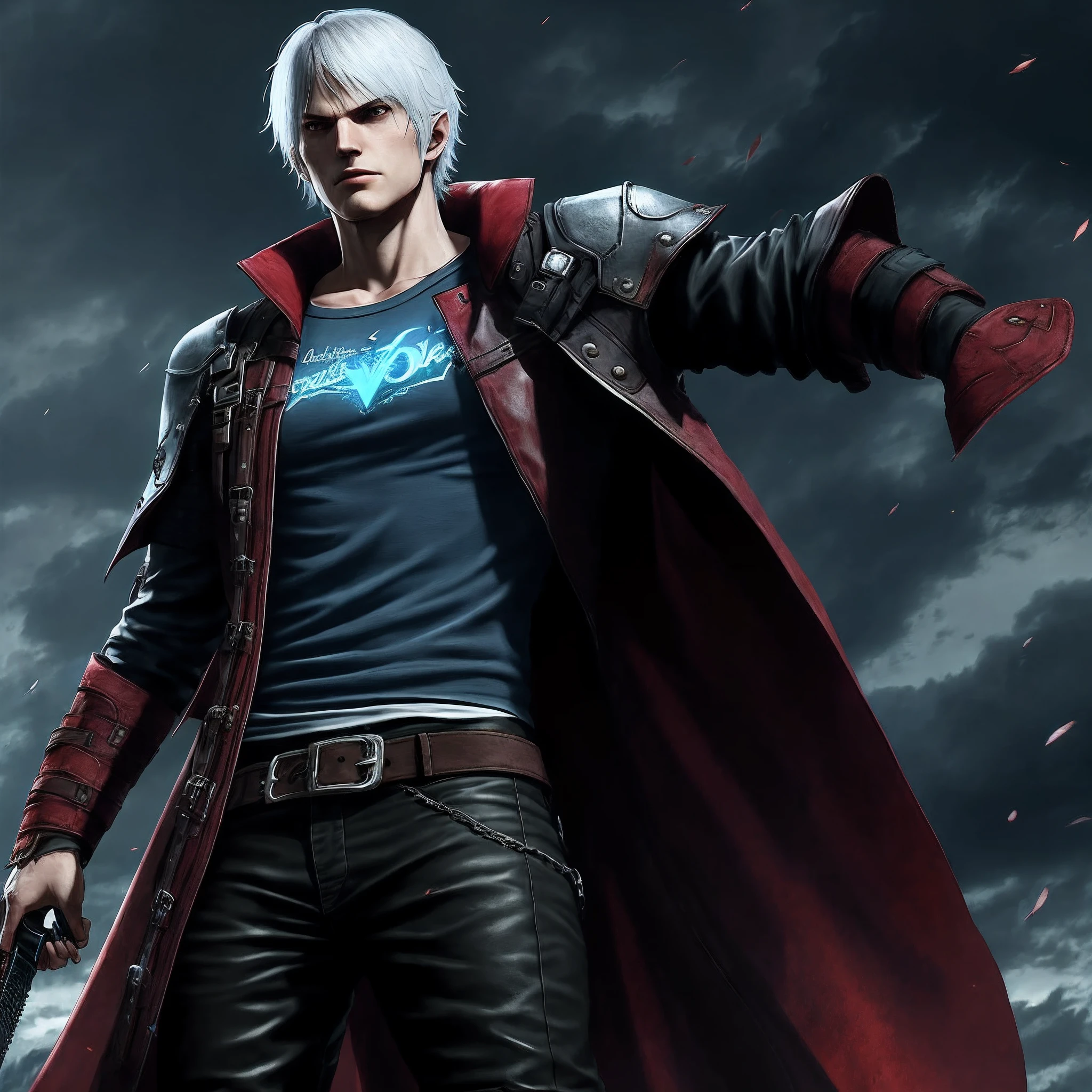 Vergil Devil may cry with white hair