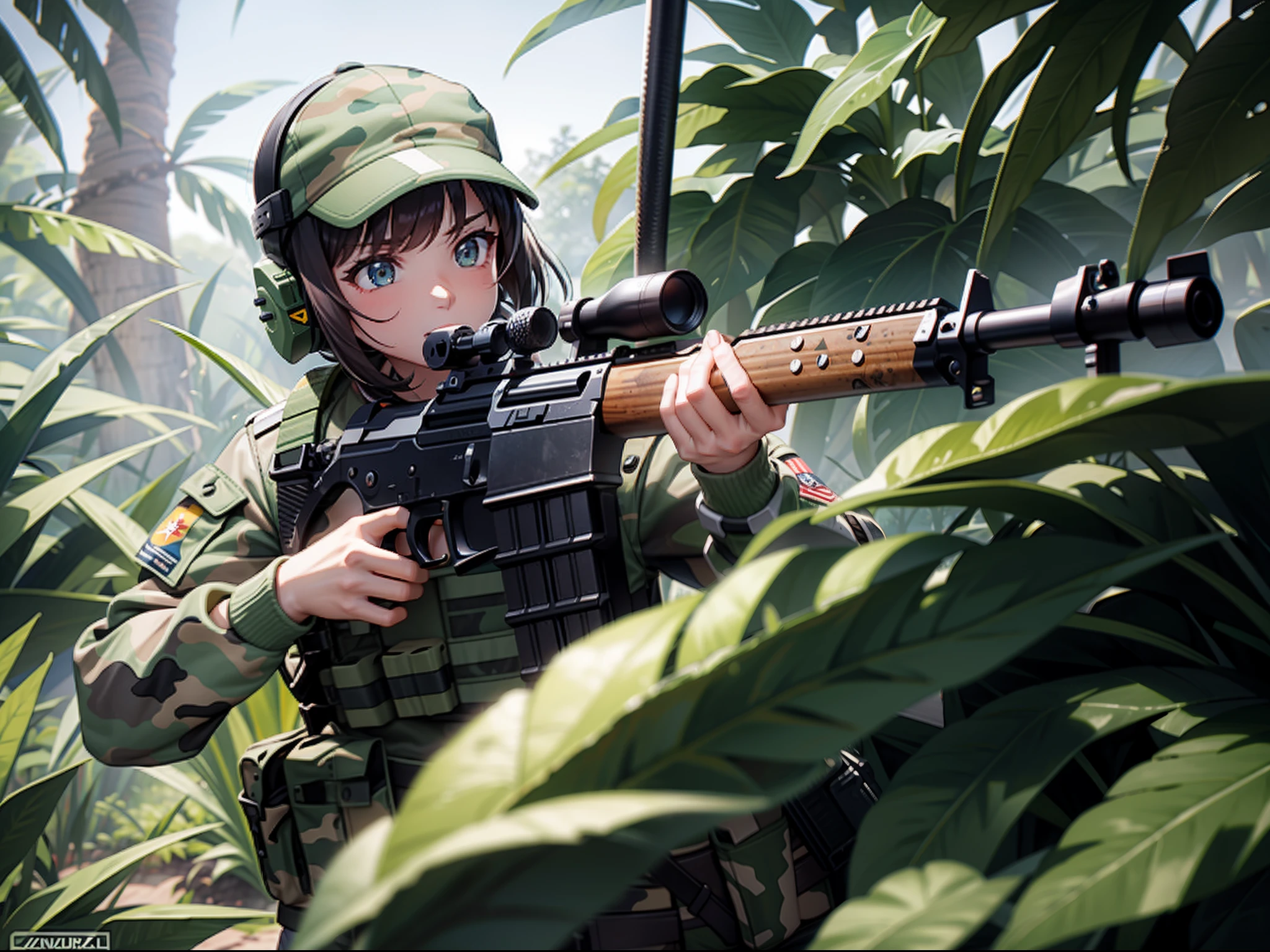 camuflar, CQB, CQC, fuzil de assalto, menina da batalha, flash focinho, na selva