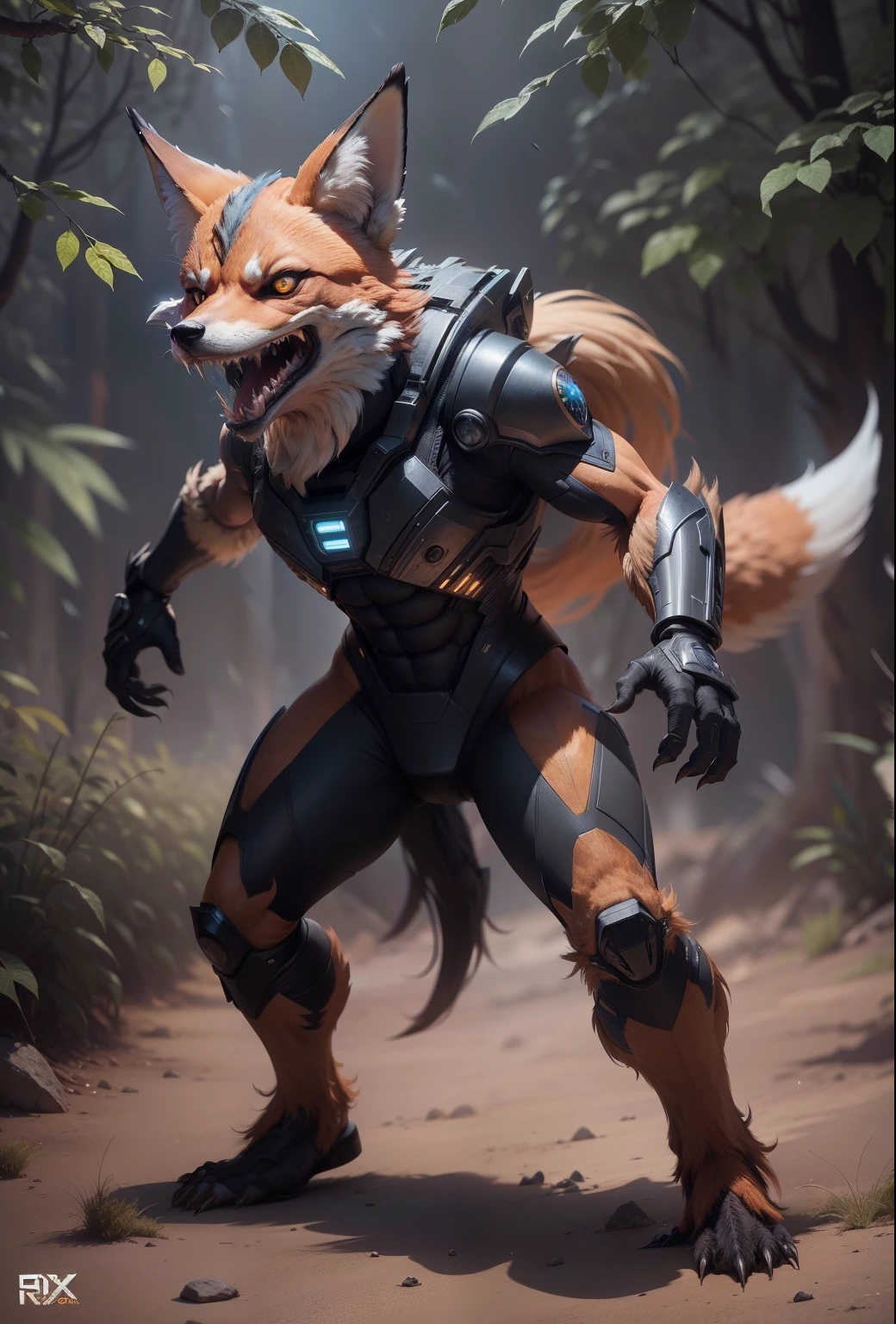 Sci fi humanoid creature with the feathers of a fox and mutant traits similar to rocket teeth, serious angry face, expressive real photography, natural light, photorealism, cinematic rendering, ray tracing, the highest quality, the highest detail, Cinematic, Third-Person View, Long Exposure, 8K, Ultra-HD, Natural Lighting, Moody Lighting, Cinematic Lighting