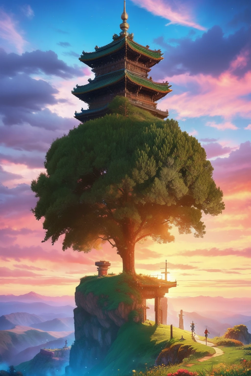 pixel game《dragon quest》,Game character design,(warrior:1.4),Thick clouds,surrounded by cloud,16-bit pixel art