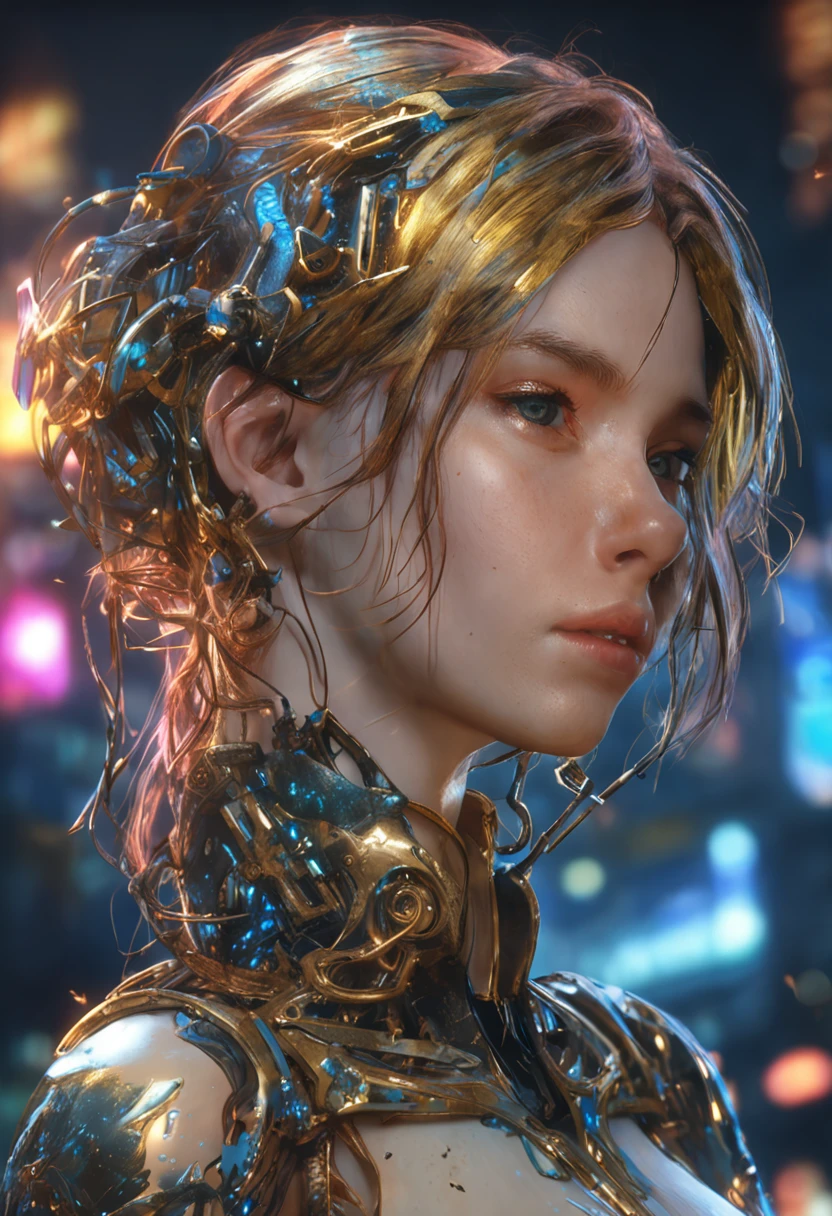 Beautiful Caucasian Woman, shoulder length messy hair, Black and gold PVC cat outfit, cheerfulness, full bodyesbian, Beautiful anime waifu style girl, Hyperdetailed painting, Luminism, art by Carne Griffiths and Wadim Kashin concept art, 4K 分辨率, fractal isometrics details bioluminescens , a 3D render, rendering by octane, intricately details , Cinematic, trending on artstation Isometric Centered hyperrealistic cover photo awesome full color, handpainted , grittiness, Realistic Mucha , Intricate, hit definition , Cinematic,Rough sketch, Bold lines, On paper,