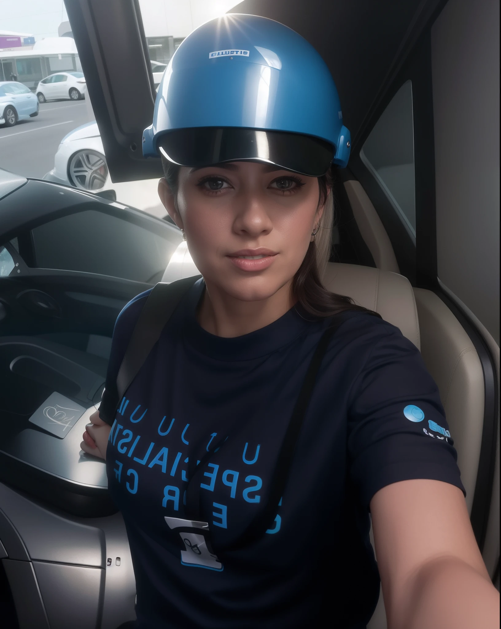 There's a woman wearing a helmet and a blue shirt, imagem de perfil, Mulher de 30 anos de Cuba, Alanis Guillen, fernanda suarez, foto de perfil, foto do perfil, Karla Ortiz, Mulher de 30 anos, 3 0 anos de idade mulher, foto de perfil, imagem do avatar, Parece Fabiula Nascimento, imagem limpa
