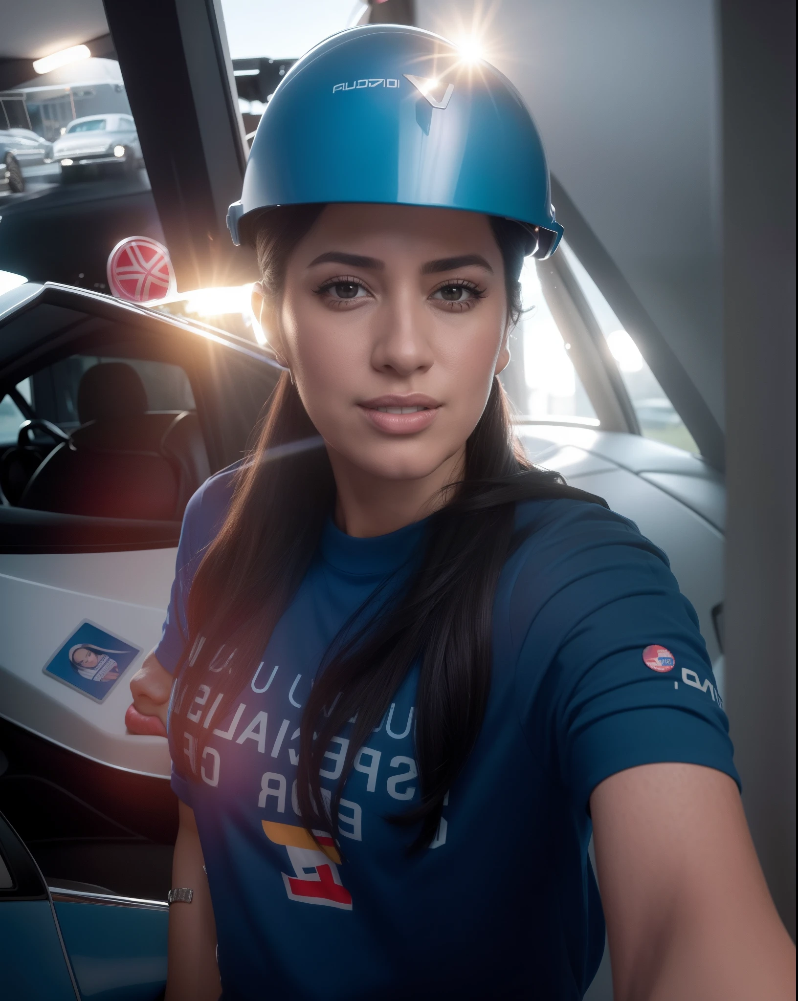 There's a woman wearing a helmet and a blue shirt, imagem de perfil, Mulher de 30 anos de Cuba, Alanis Guillen, fernanda suarez, foto de perfil, foto do perfil, Karla Ortiz, Mulher de 30 anos, 3 0 anos de idade mulher, foto de perfil, imagem do avatar, Parece Fabiula Nascimento, imagem limpa