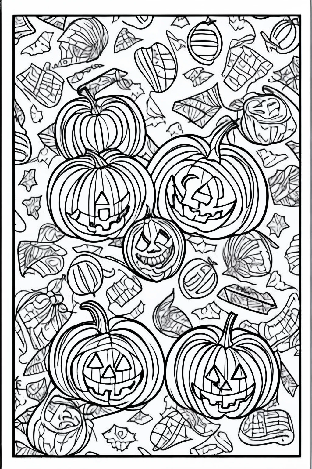 Coloring pages halloween candy background