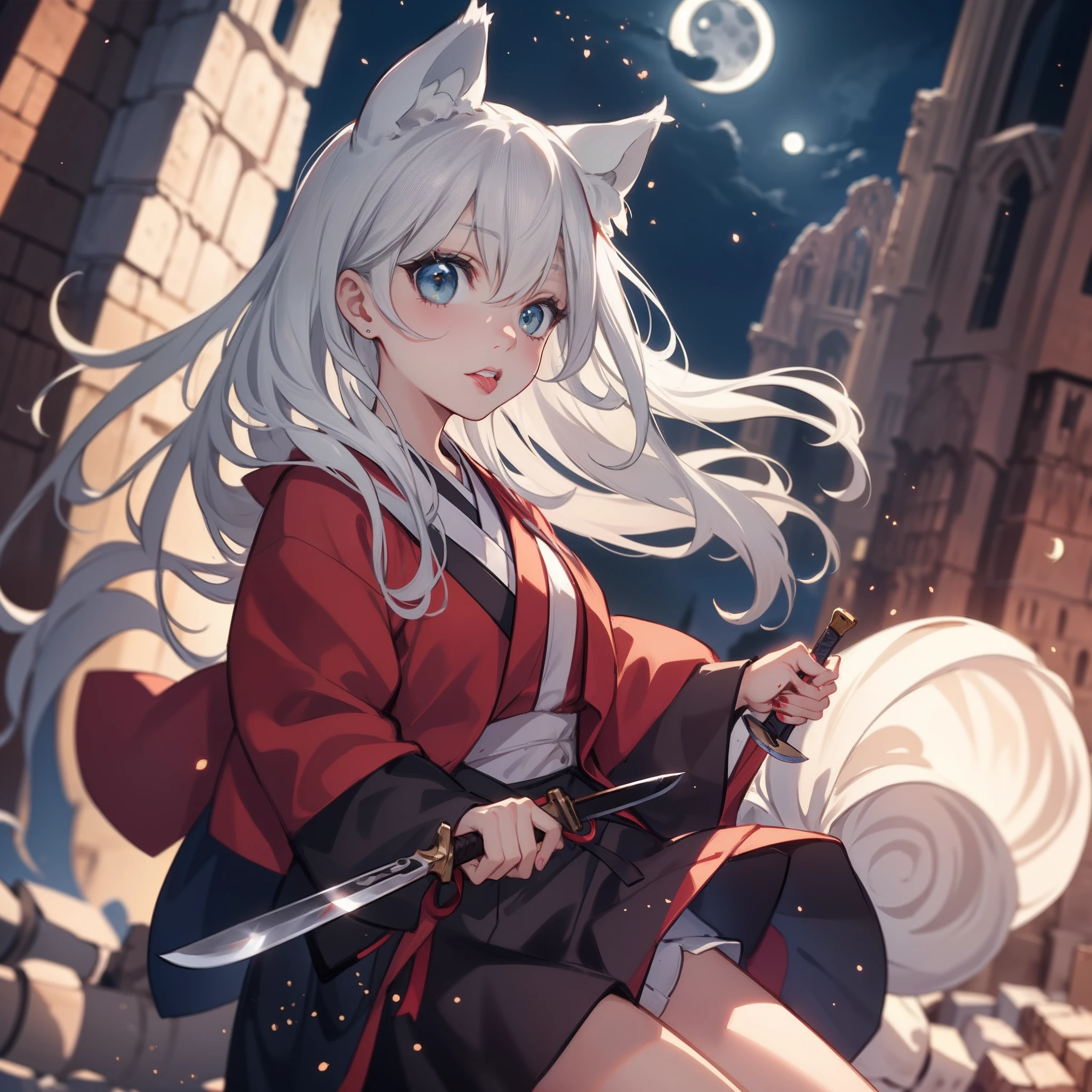 (Whitby Abbey:1.6),(Moonlight:1.8),BRAKE Japanese school costume:1.5,have blood splatters all over the body:1.6,BRAKE (A girl holding a large knife:1.6),(crazy eyes:1.5),licking tongue:1.5,BRAKE Yandere:1.5,(nekomimi:1.5),action:1.6,BRAKE cowboy shot:1.6,low shot:1.3,BRAKE 8K,ray-tracing:1.7,(RAW Photo: 1.2), (Realism: 1.4), (Masterpiece: 1.3), (Exquisite Detail: 1.2), Subtle and Beautiful Detail,(Facial Detail), (Highest Quality) :1.4), (Super-Resolution: 1.2),(Highly Detailed Illustration),Best Quality,Depth of Field, Wide Light, Natural Shadows