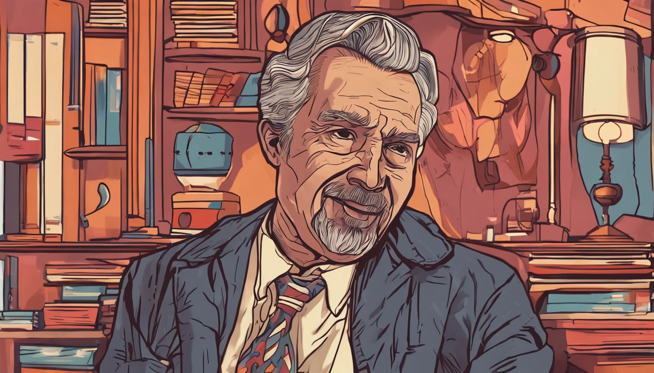 an ultra-realistic portrait of a wise philosopher being interviewed on a famous podcast