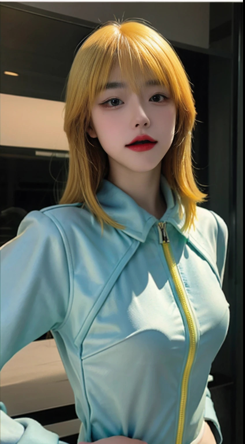 1 Gille solo。(3k RAW photos,Bert quality,Masterpiece 12)(Realistic photo quality1.A)(Extremely detailed CG unification and k wlpaper)(Cyborg 1.2-inch body neon:1.2)。The color hair。