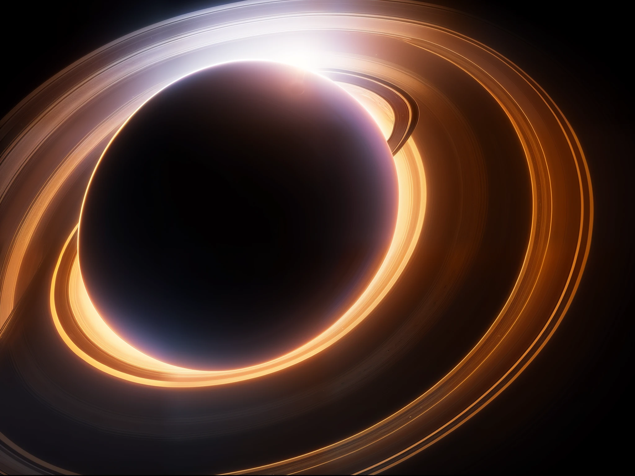 (masterpiece, best quality), best resolution, wide shot of the planet Saturn, planet with rings around it, black background