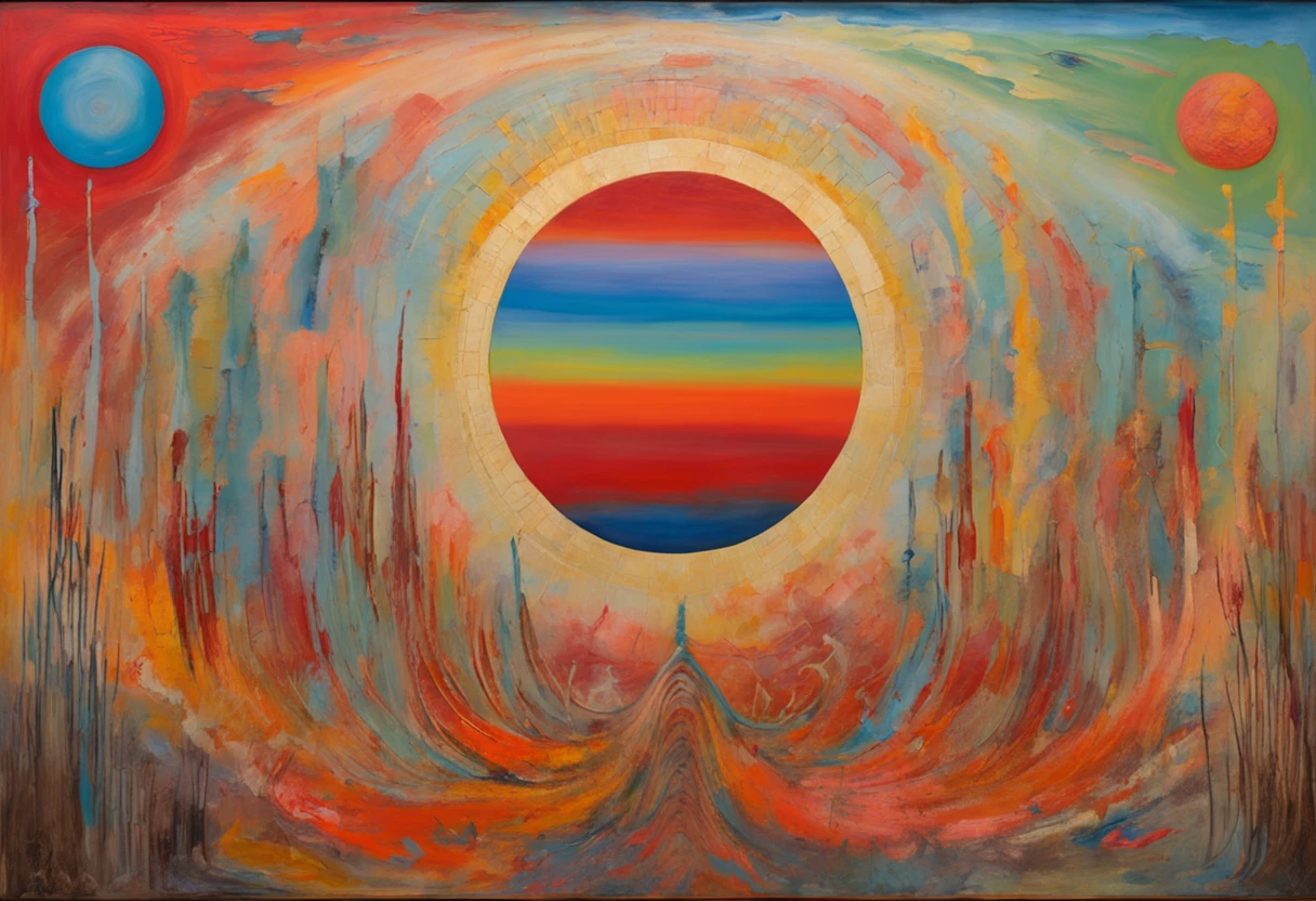 an image of saturn, planets and stars in cactus, in the style of amanda sage, terragen, post-apocalyptic backdrops, flowerpunk, childe hassam, pop-inspired imagery, red and blue
