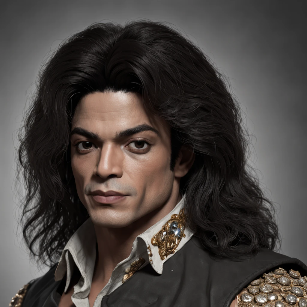 portrait mix of (michael jackson) and (dwayne johson), muscle body, photorealistic 2k, hyperquality